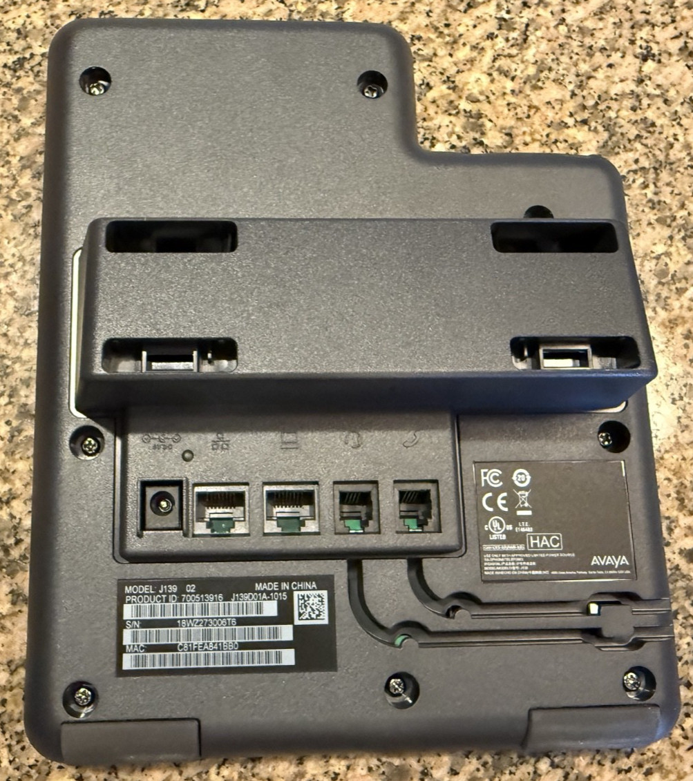Avaya J139 IP Phone (700513916) – Cobalt Black, Base and Handset ONLY