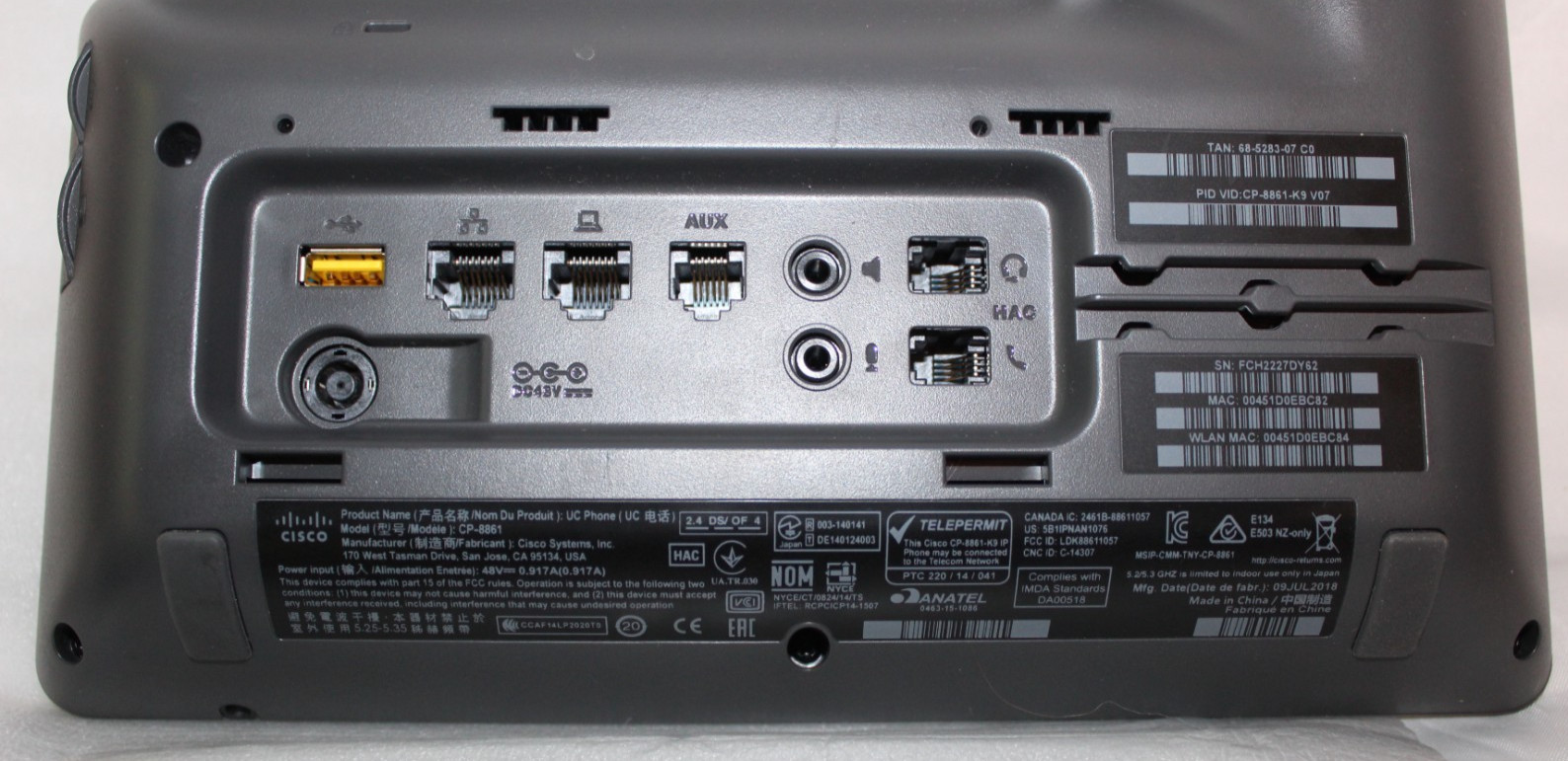 Cisco 8861 VOIP IP Office Phone 5 Line Gigabit Charcoal CP-8861-K9 OPEN BOX