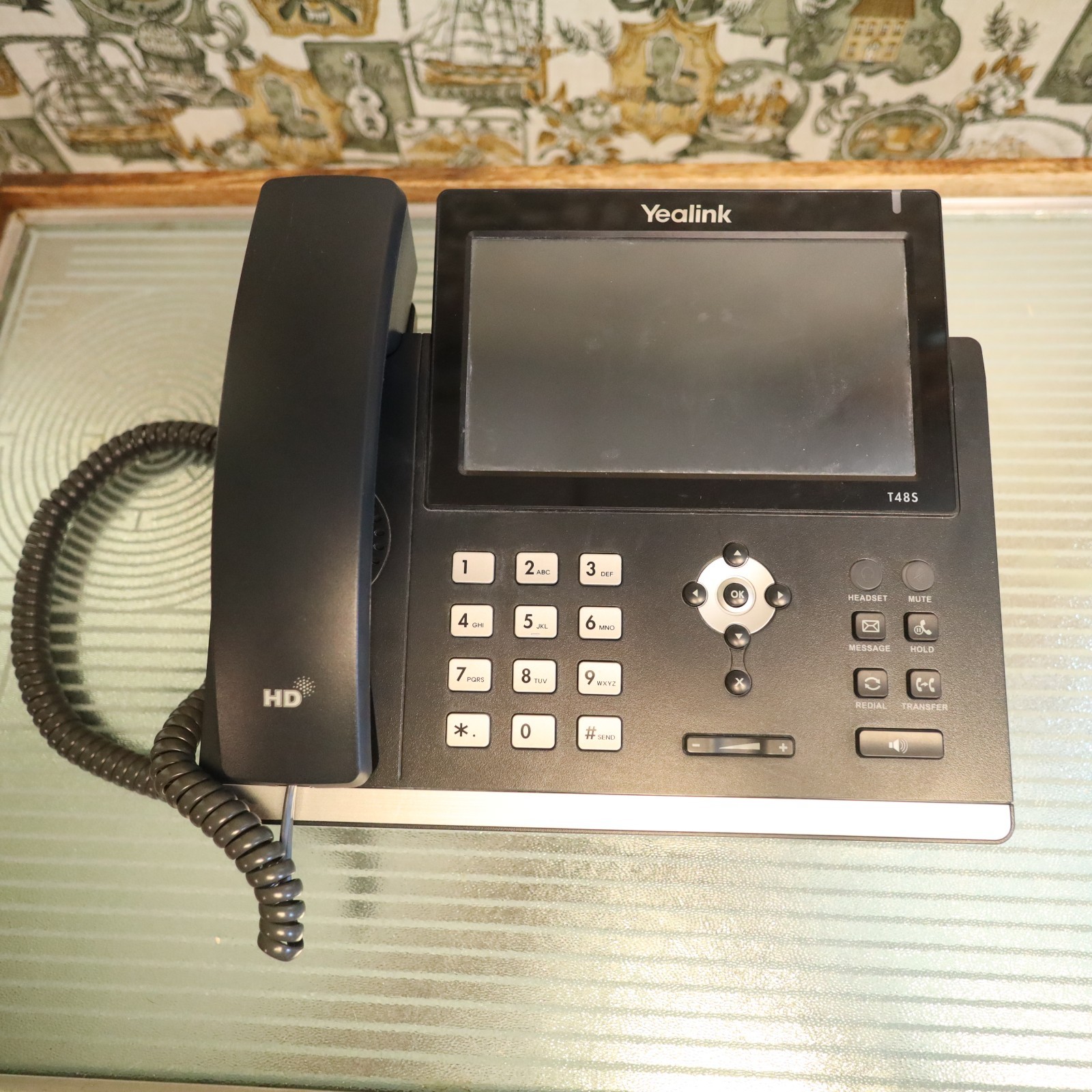 Yealink T48S Dual-Port USB 2.0 Gray IP Phone and WF50 WiFi Dongle UNTESTED