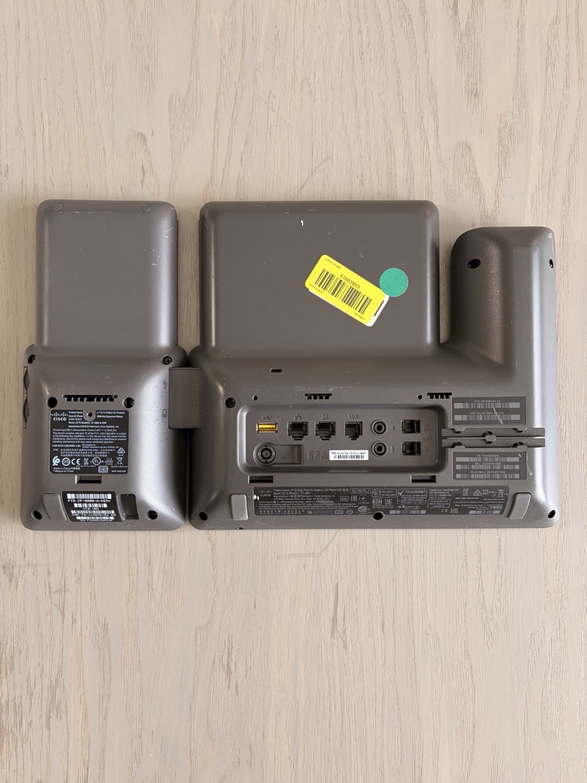 Cisco CP-8861 IP Phone w CP-8800-A-KEM Key Expansion Module NO HANDSET&STAND(U15
