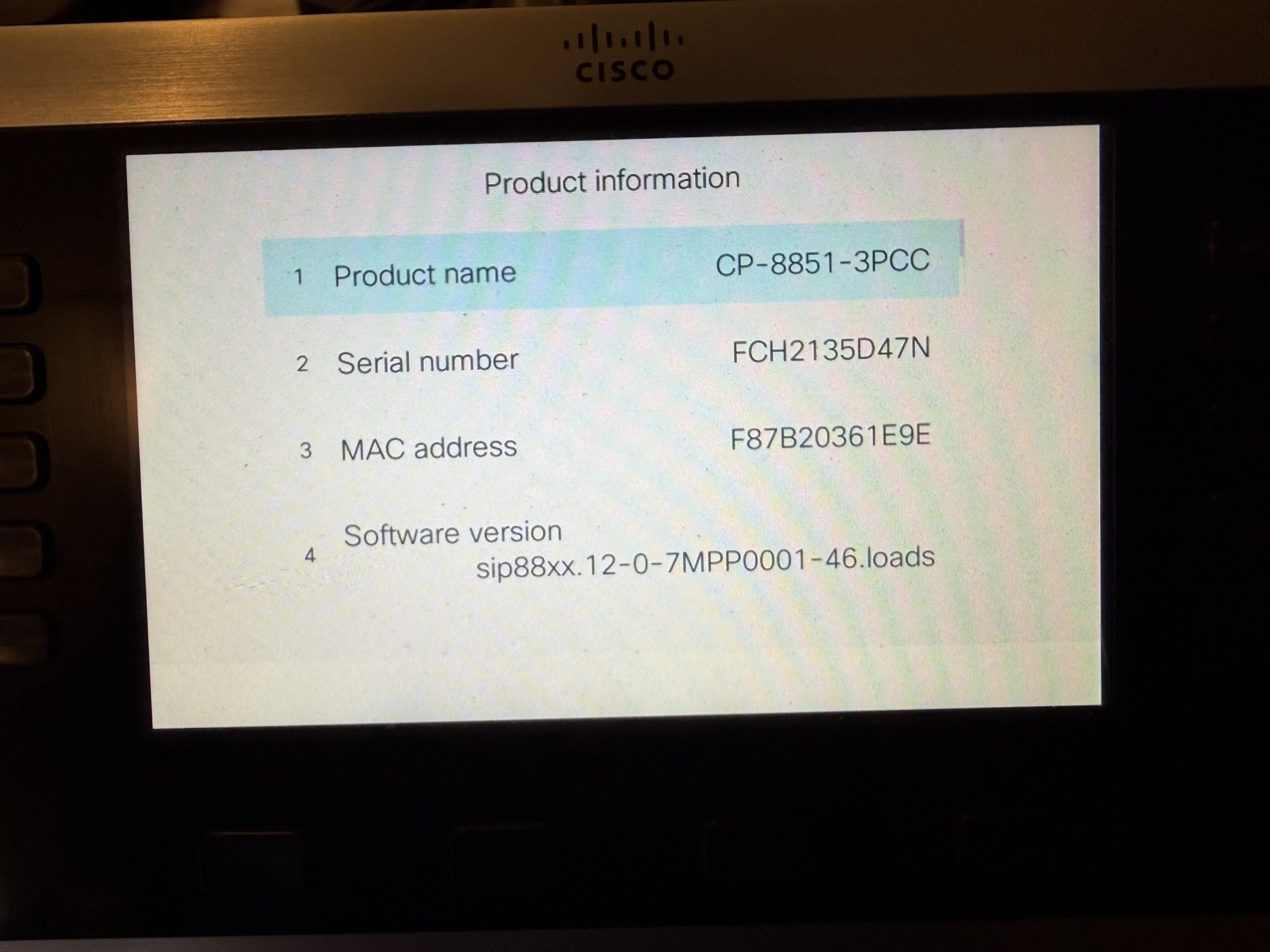 Cisco CP-8851-K9 Wall Mountable IP Phone