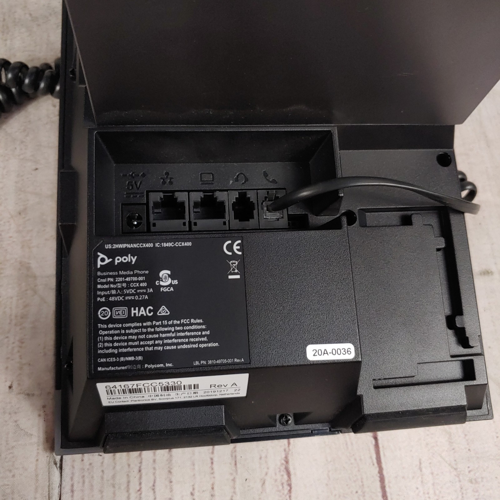 Polycom Poly CCX 400 – Desktop VOIP Phone – SIP IP 5″ Touchscreen POE – TESTED