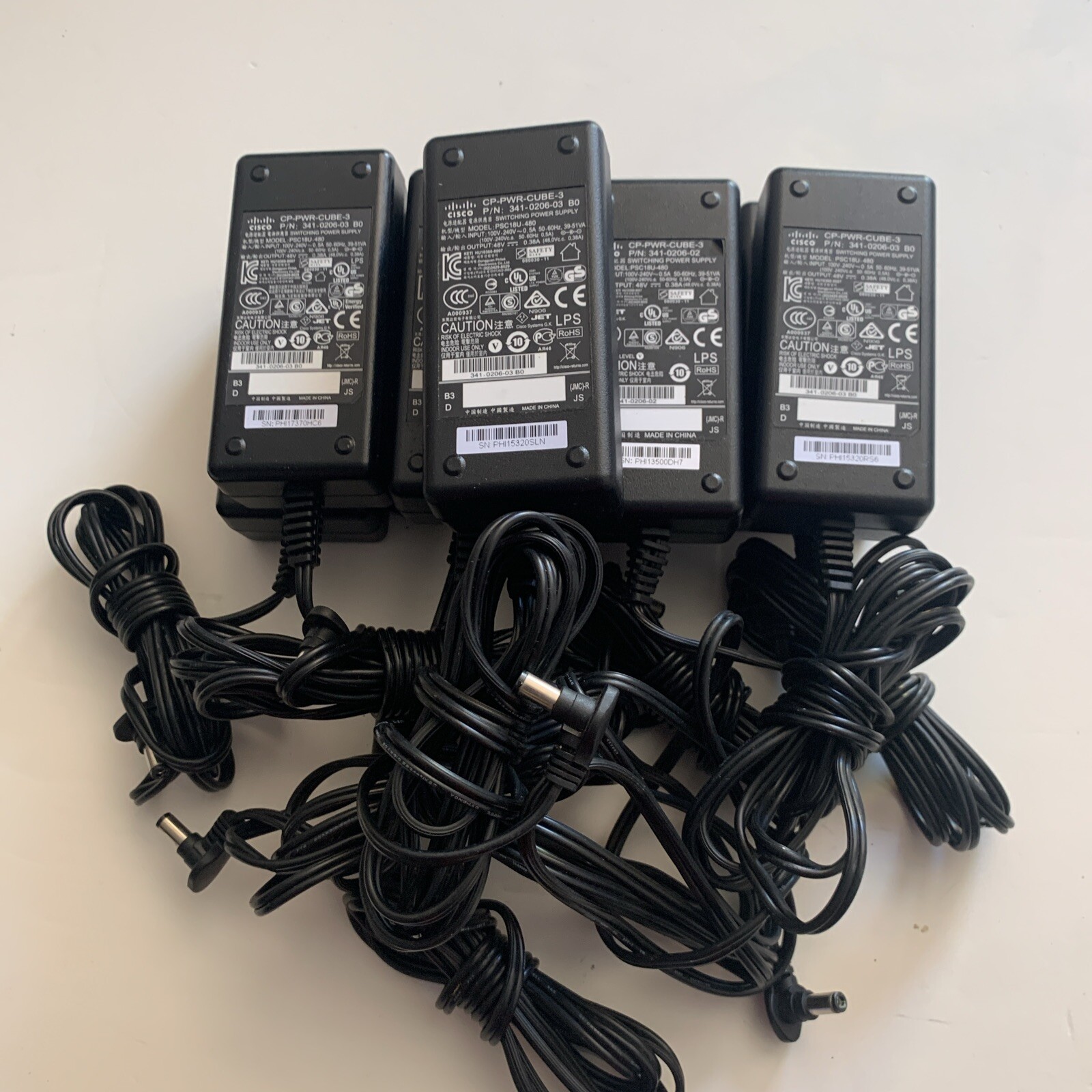 (LOT of 9) Cisco IP Phone AC Power Adapters CP-PWR-CUBE-3 341-026-03