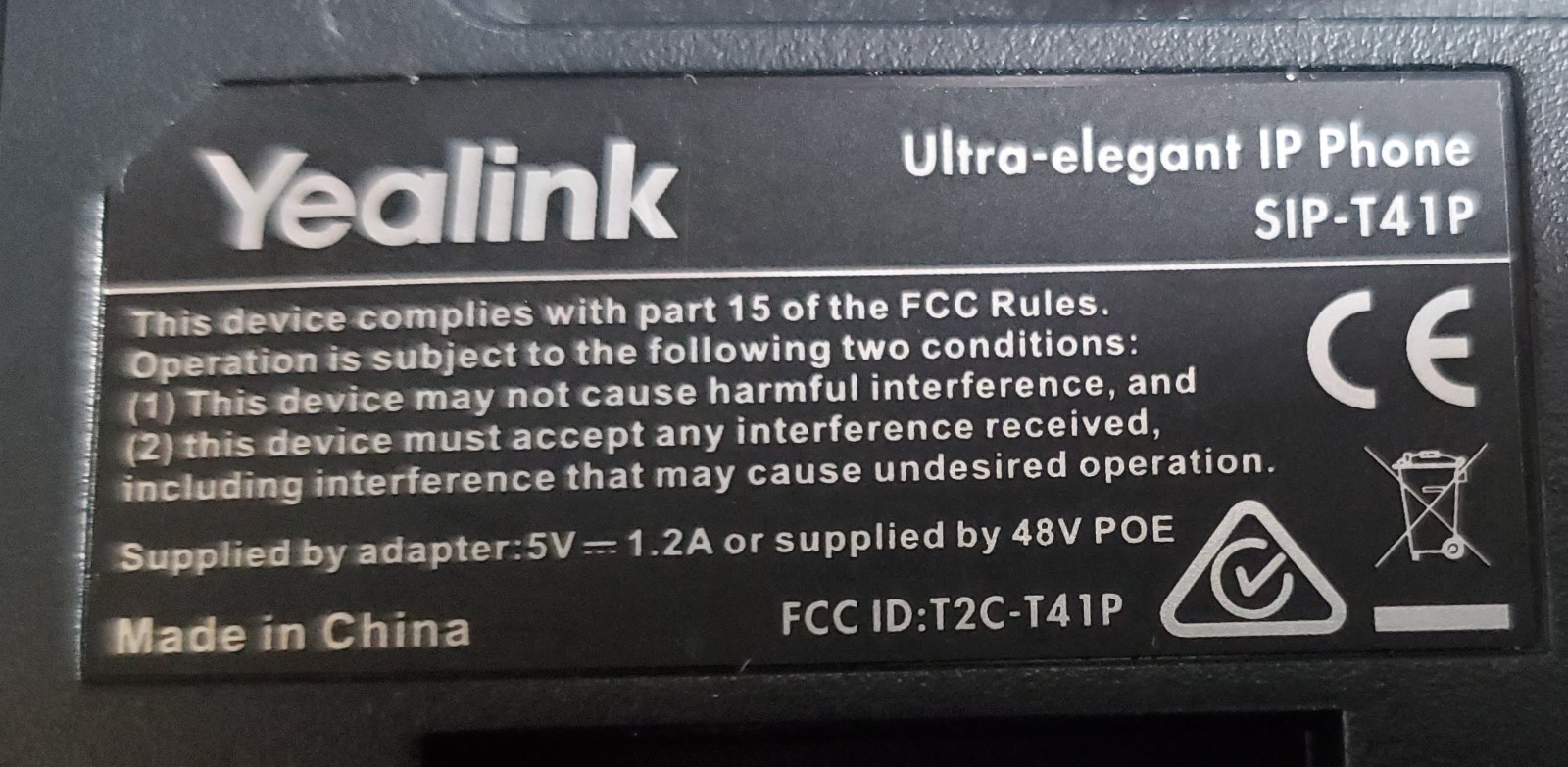 Yealink SIP-T41P Corded VoIP Desk Phone