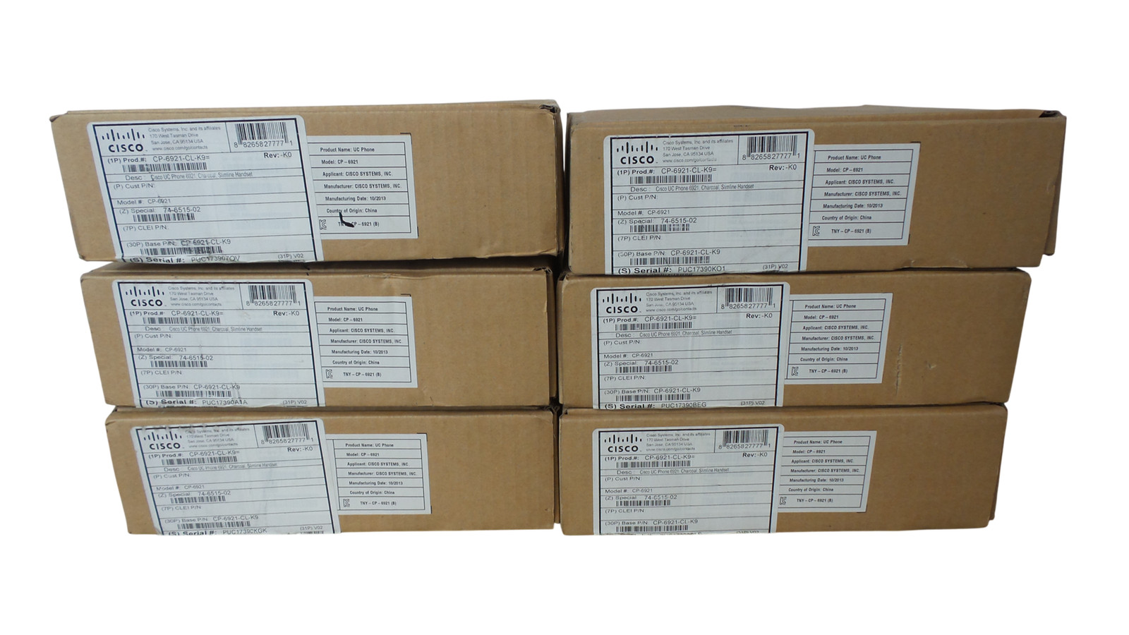 LOT OF 6 Cisco CP-6921 Desktop Phone – Free Shipping
