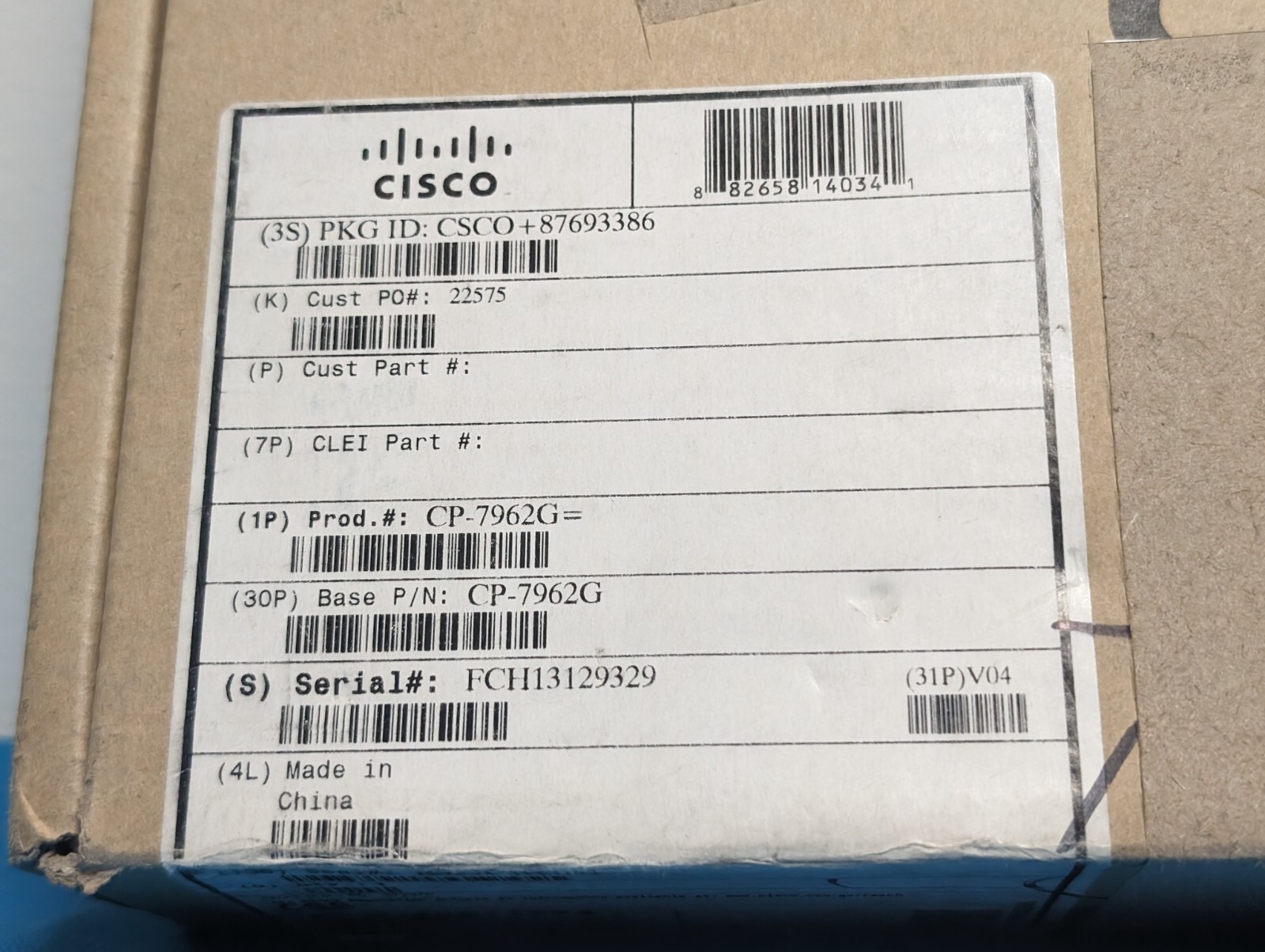 Brand New In Box – Old Stock – Cisco 7962G Unified IP Phone CP-7962G 6 Line