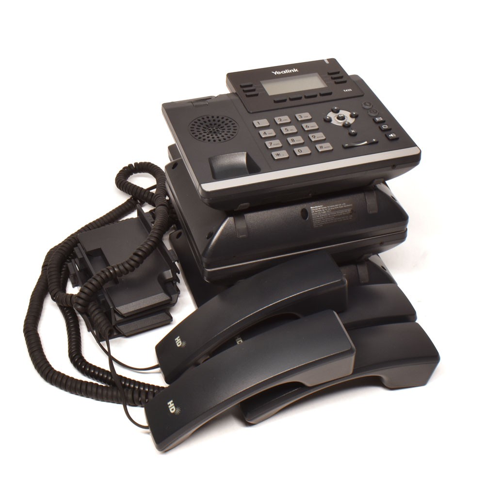 (Lot of 4) Yealink SIP-T42S VoIP Business Desk Telephone 12-Line PoE w/ Stands