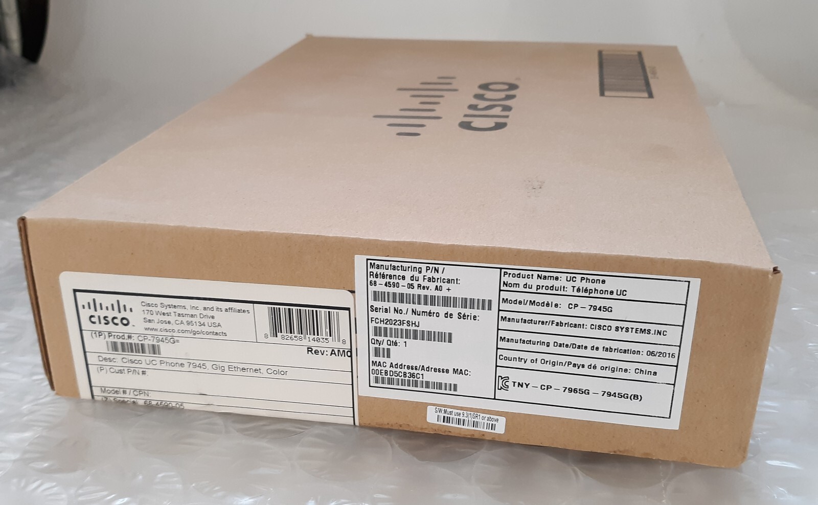 Cisco CP-7945G Gig IP Phone NEW