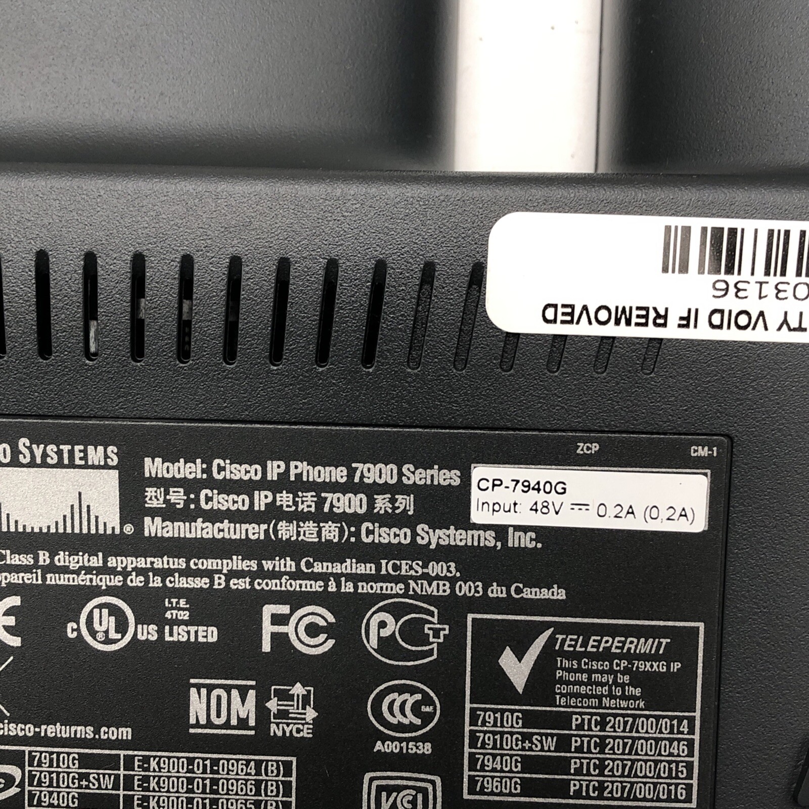 Open Box Cisco CP-7940G IP Business Office Phone Telephone READ