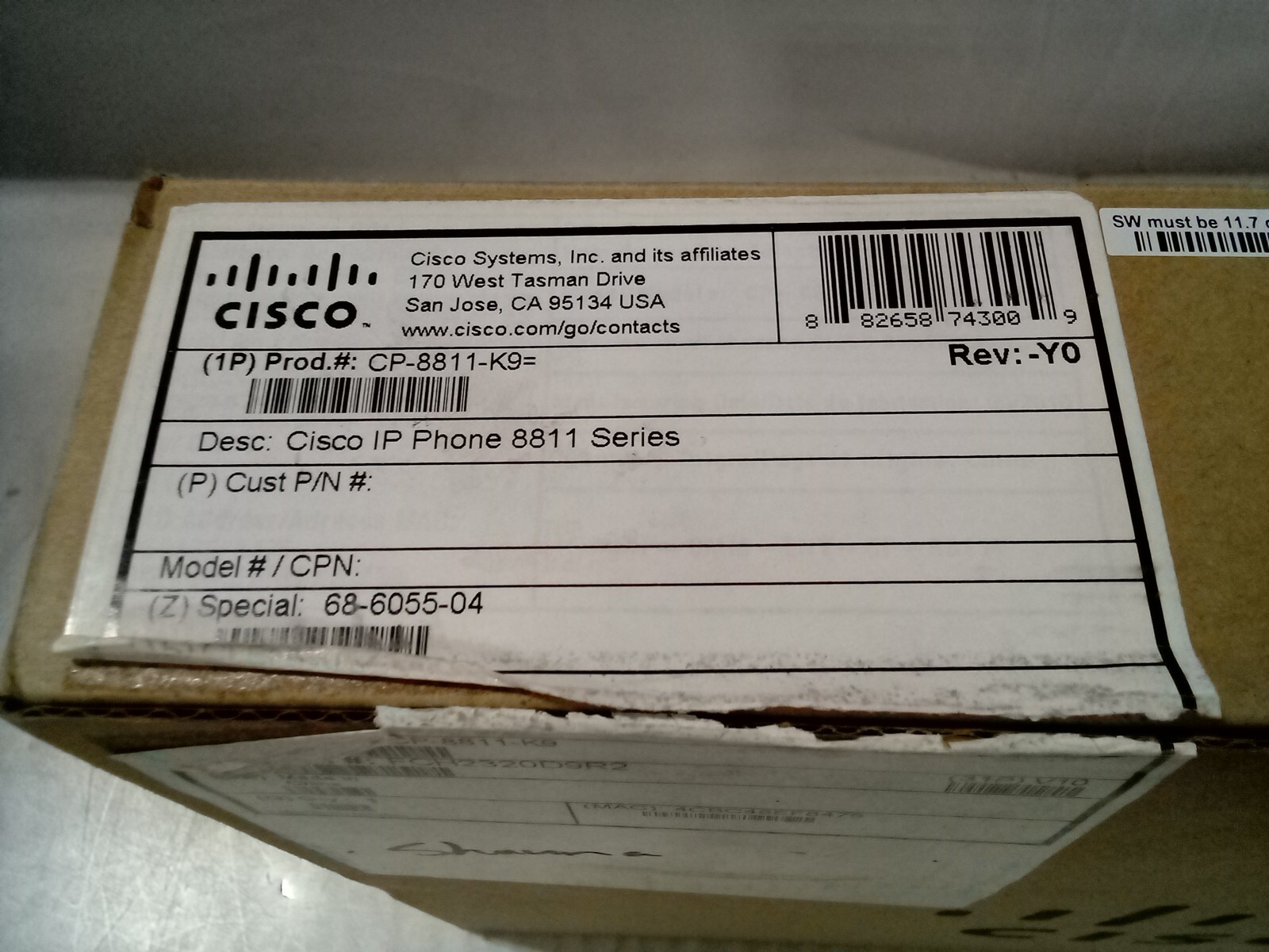 Cisco CP-8811-K9 IP Phone Without Power Supply, Black