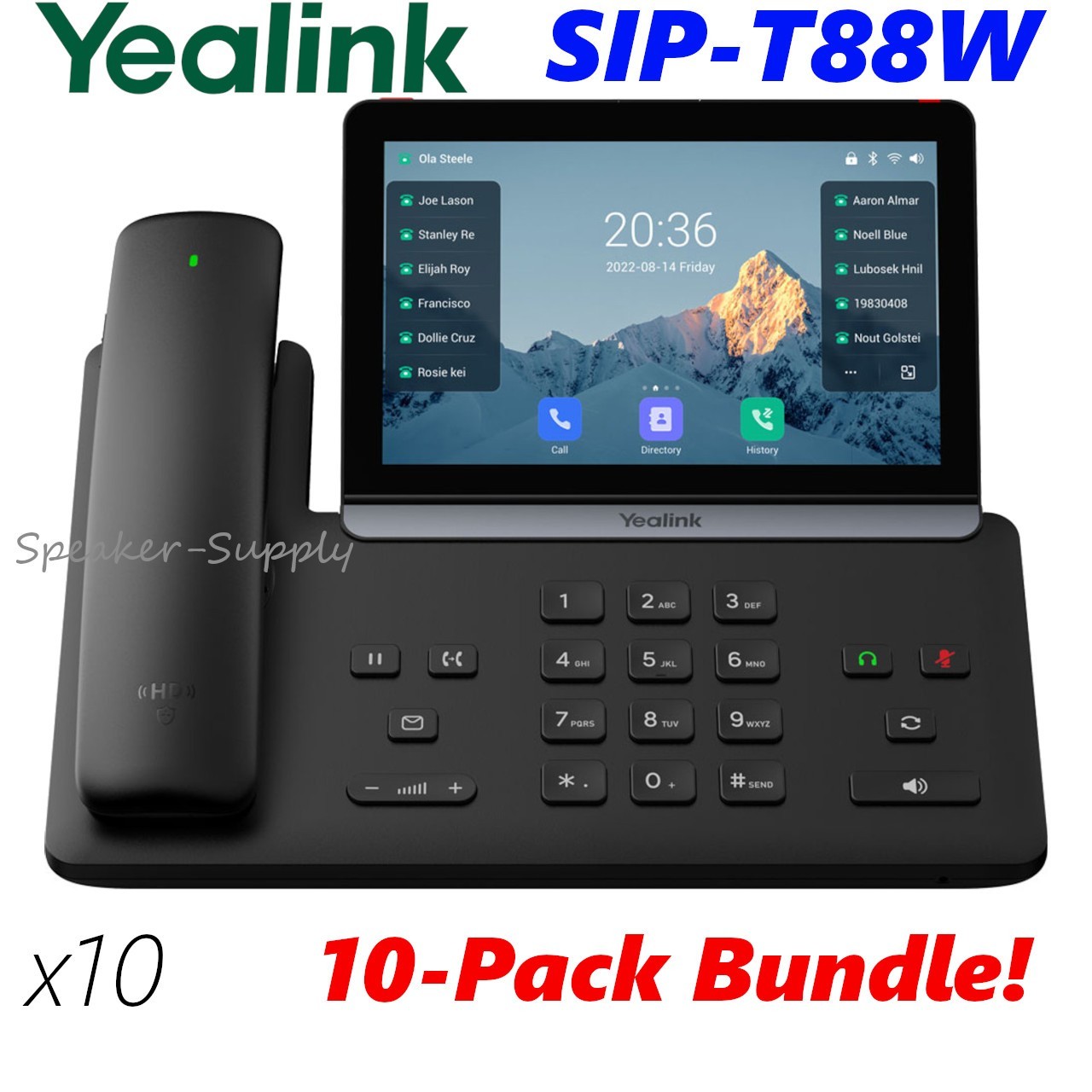 10 Yealink YEA-SIP-T88W WiFi 6 IP Desk Phone w/ 7″ Touchscreen SIP-T88W 1301226