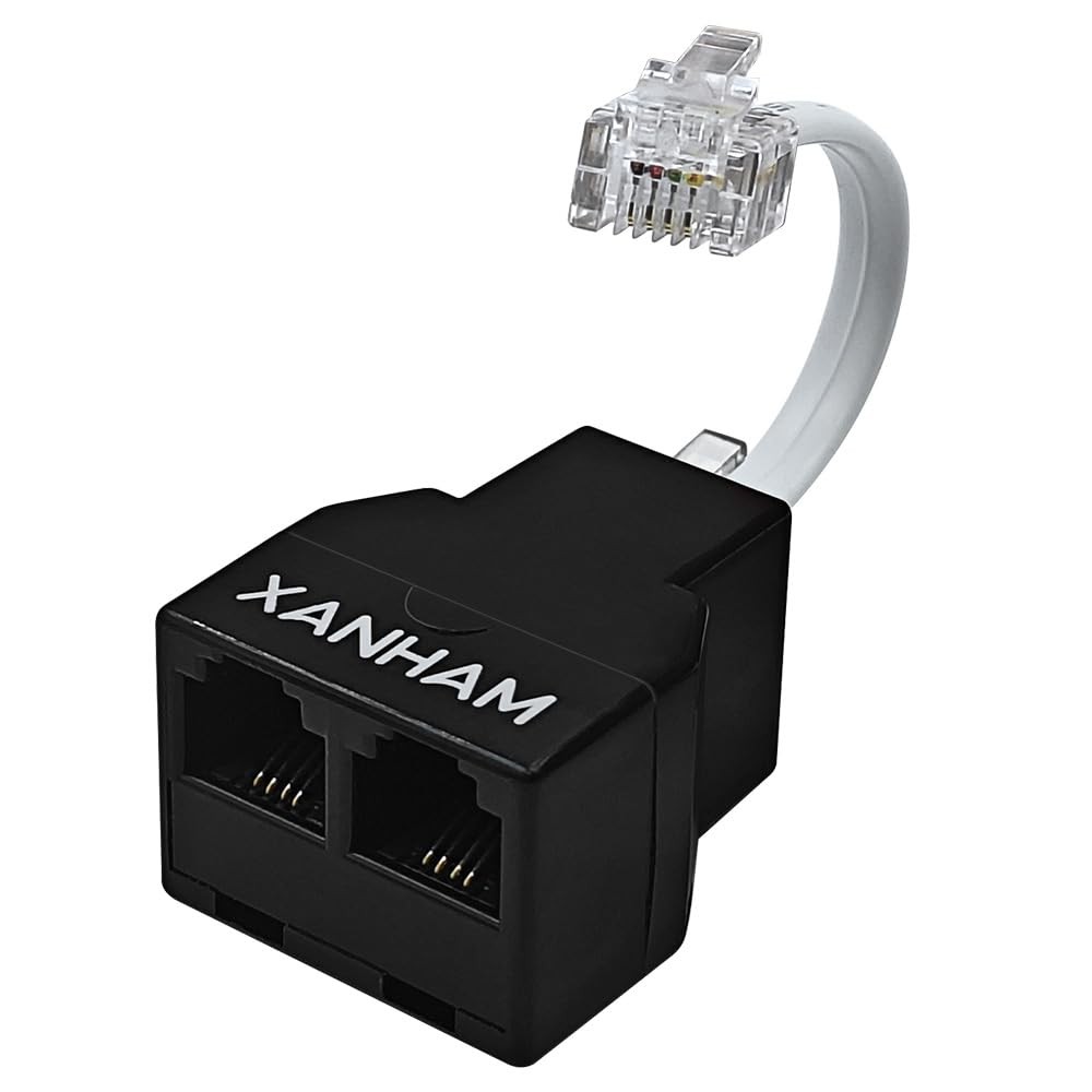 Phone Cable 2 Way Splitter RJ11 6P4C Telephone Line Cord Adapter with 3 inch…