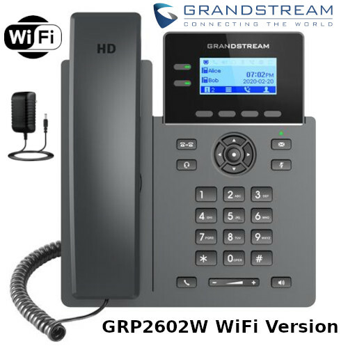 Grandstream GRP2602W WiFi Version 2-Line 4 SIP Phone Power Supply Included