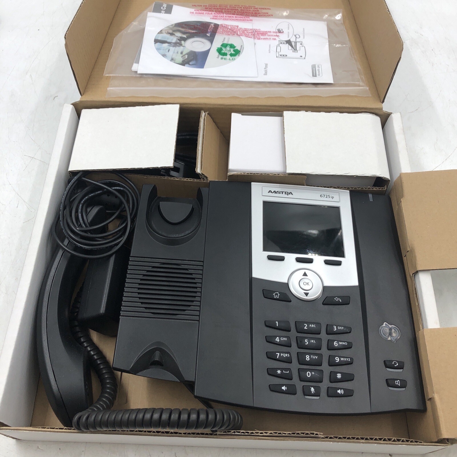 Mitel Aastra 6725 IP Telephone A6725-0131-20-55 Used Lot Of 2 Untested