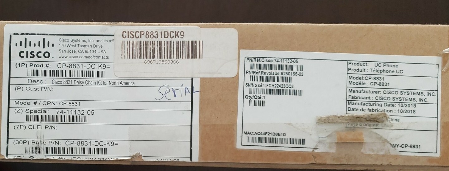 Cisco CP-8831-DC-K9 Unified IP Conference Phone Base New in Box