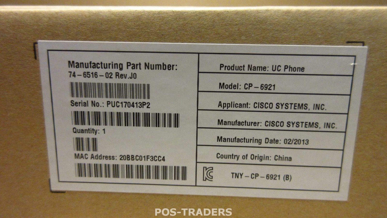 Cisco CP 6921 2-Line Office VoIP Phone Mono Display Telephone 74-6516-02 NEW NEW