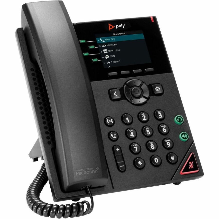 HP Poly 89B62AAAC3 VVX 250 IP Phone – Corded – Desktop, Wall Mountable