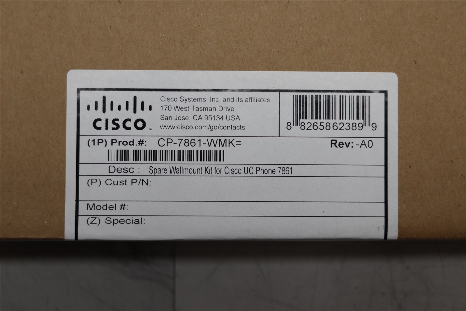 5 LOT – NEW Cisco CP-7861-WMK Wallmount Kit for 7861 IP Phone 74-12402-01 Mount