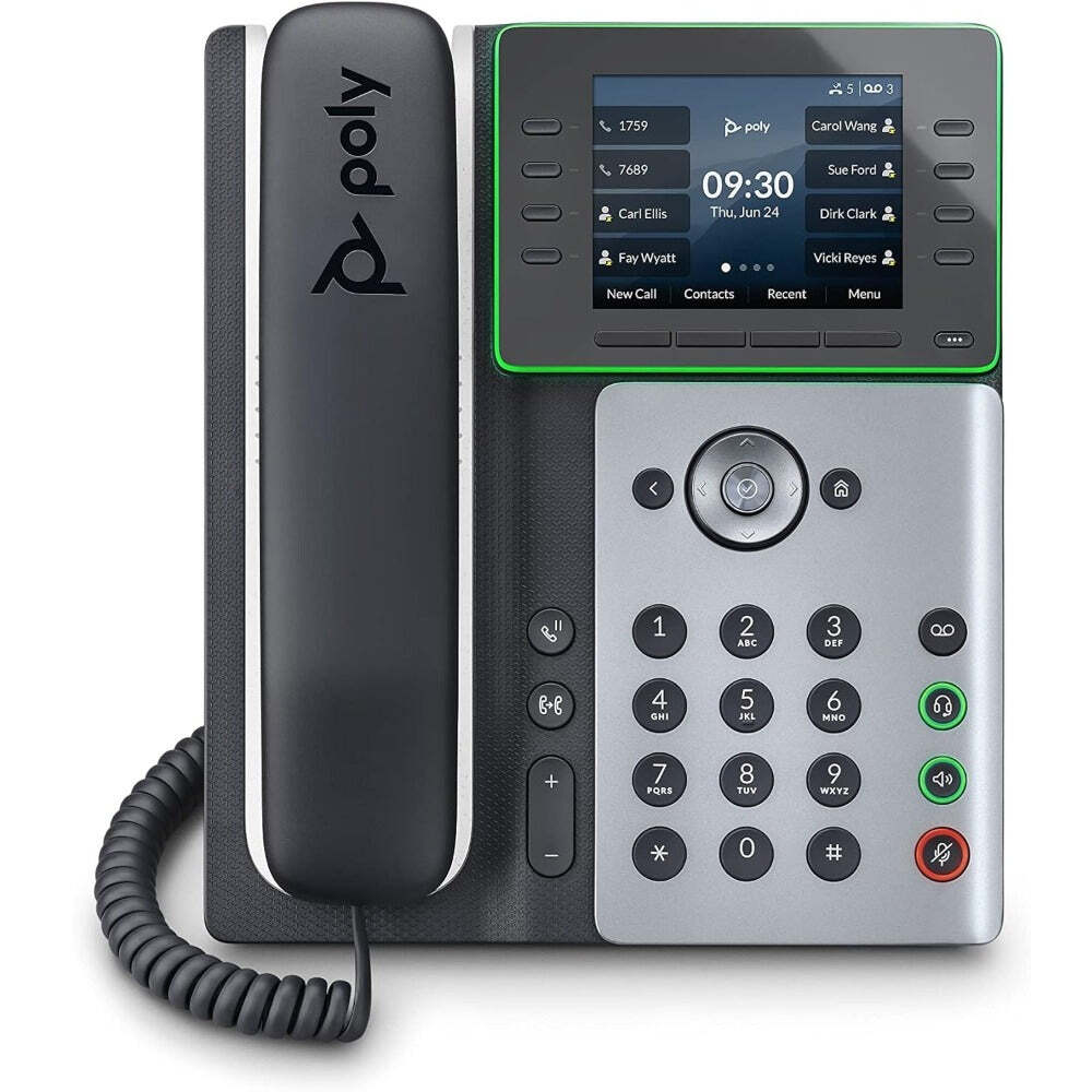 Poly Edge E350 IP Phone (2200-87010-025, 82M89AA) – New w/1-Year Warranty