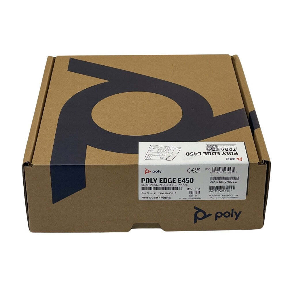 Poly Edge E450 IP Phone (2200-87030-025, 82M90AA) – New w/1-Year Warranty