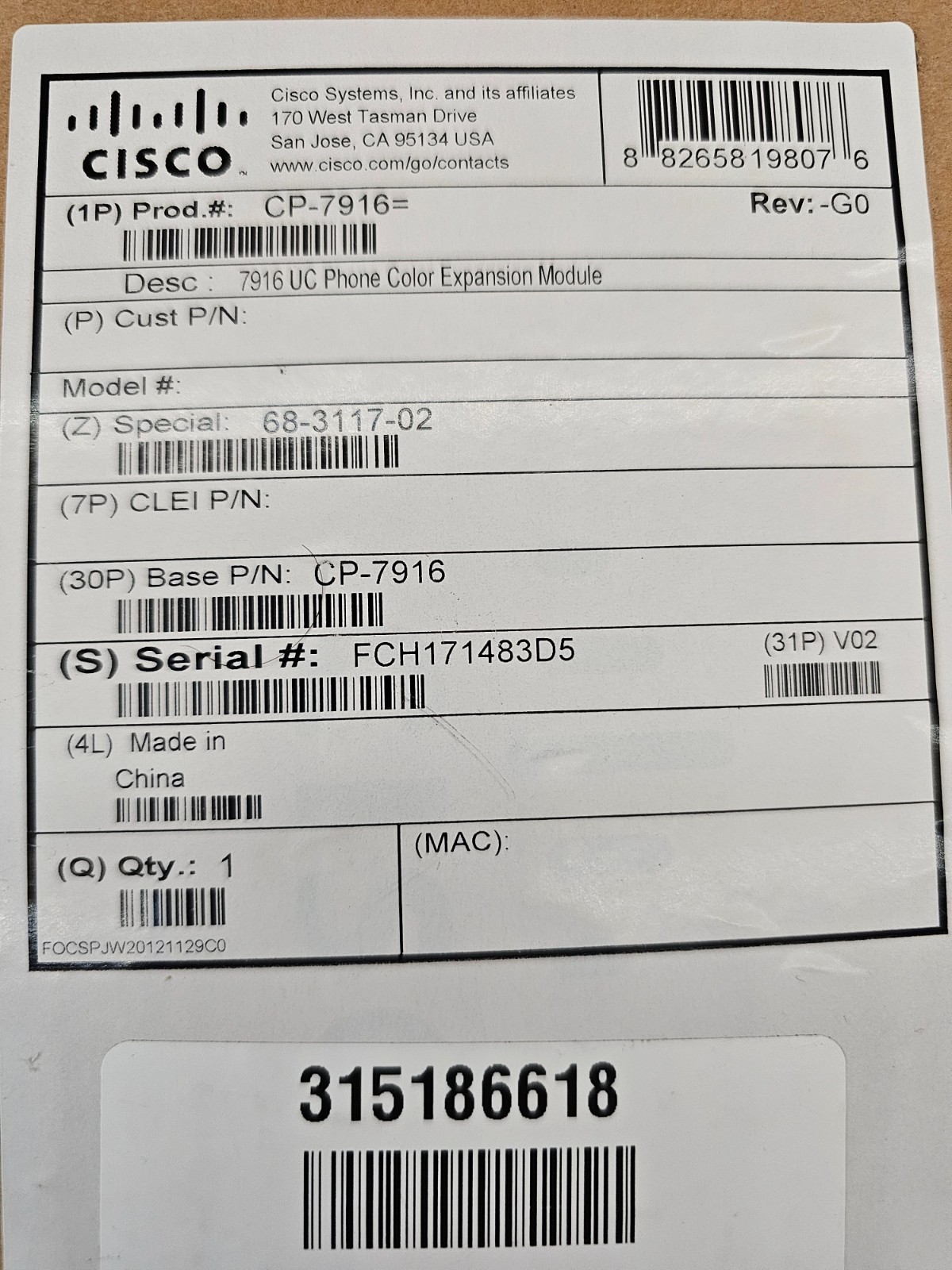 LOT OF 4 Cisco 7916 IP Phone Expansion Module CP-7916