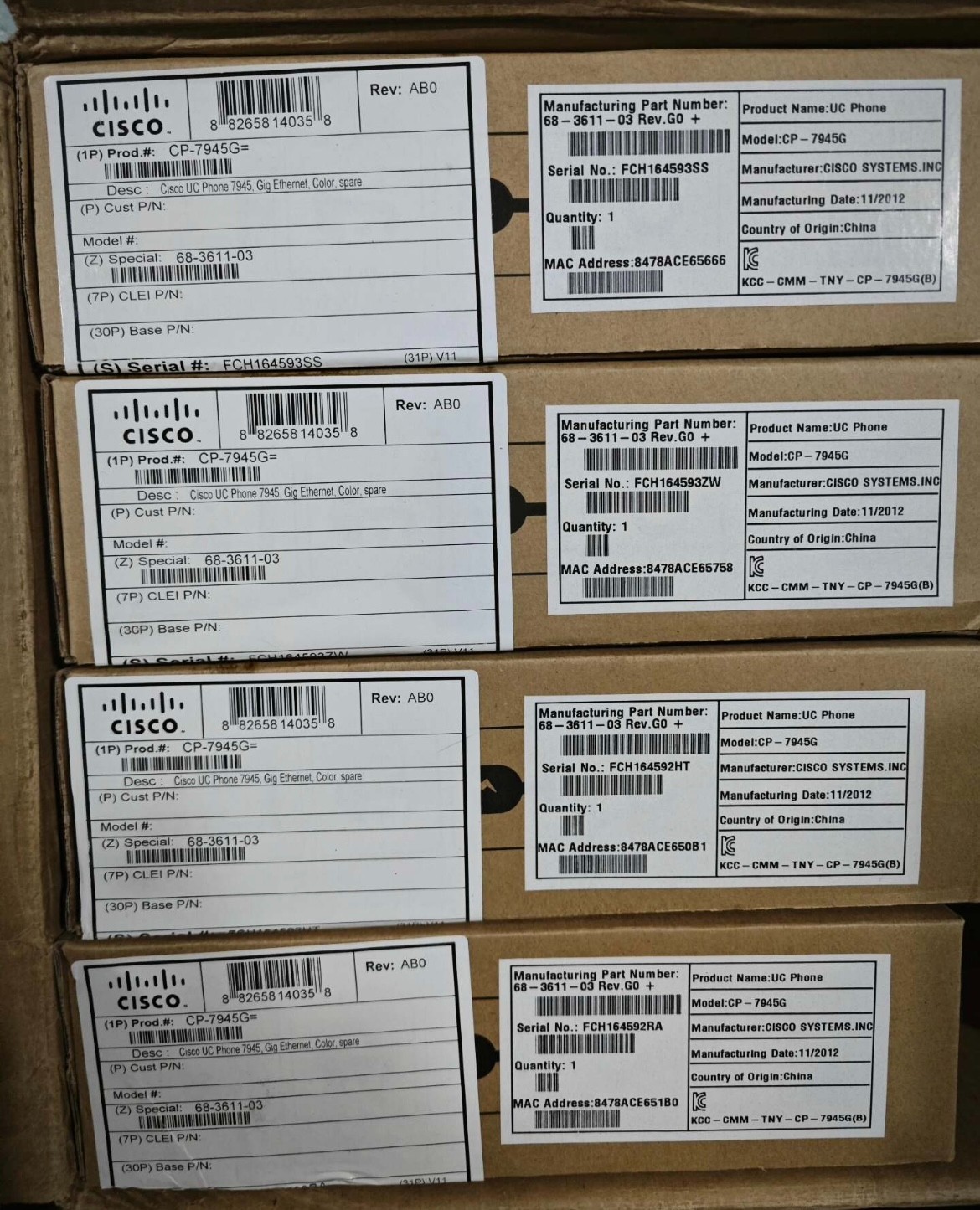 Cisco CP-7945G Unified IP Phone Brand New in Box Office Telephone