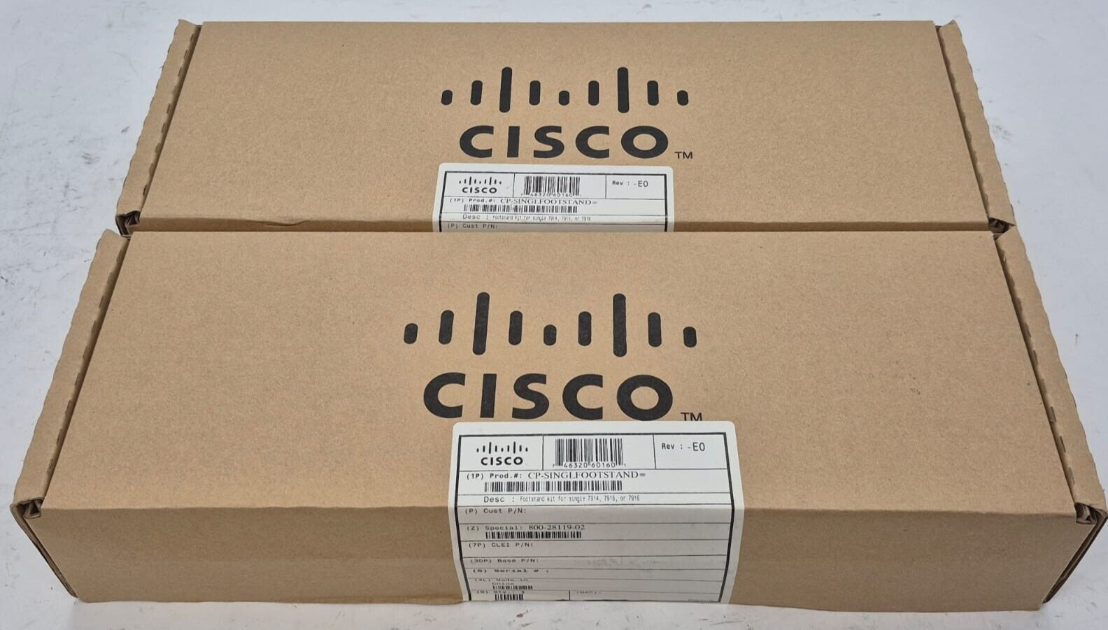 Sealed Lot of 2 Cisco CP-SINGLFOOTSTAND Kits VoIP Phone for 7914, 7915, 7916