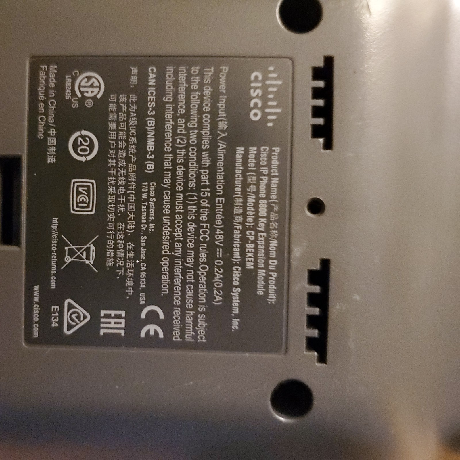 New CISCO CP-BEKEM-RF VoIP IP Phone Key Expansion Module