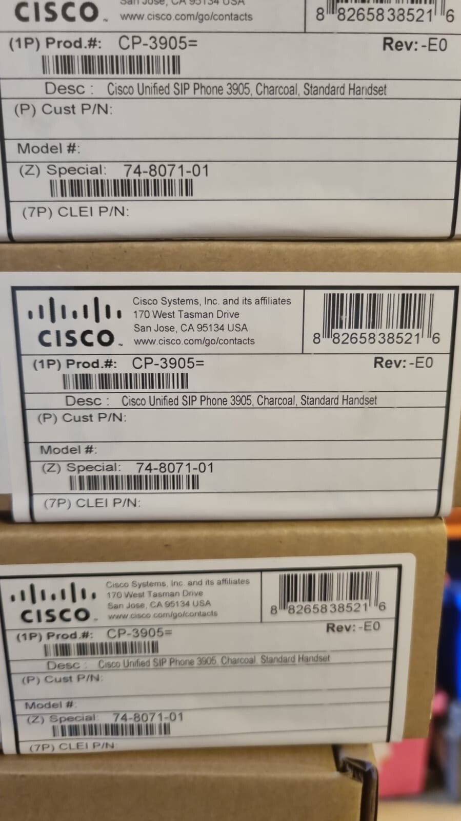 BRAND NEW Cisco CP-3905 Unified SIP Phone 3905 Charcoal Standard Handset
