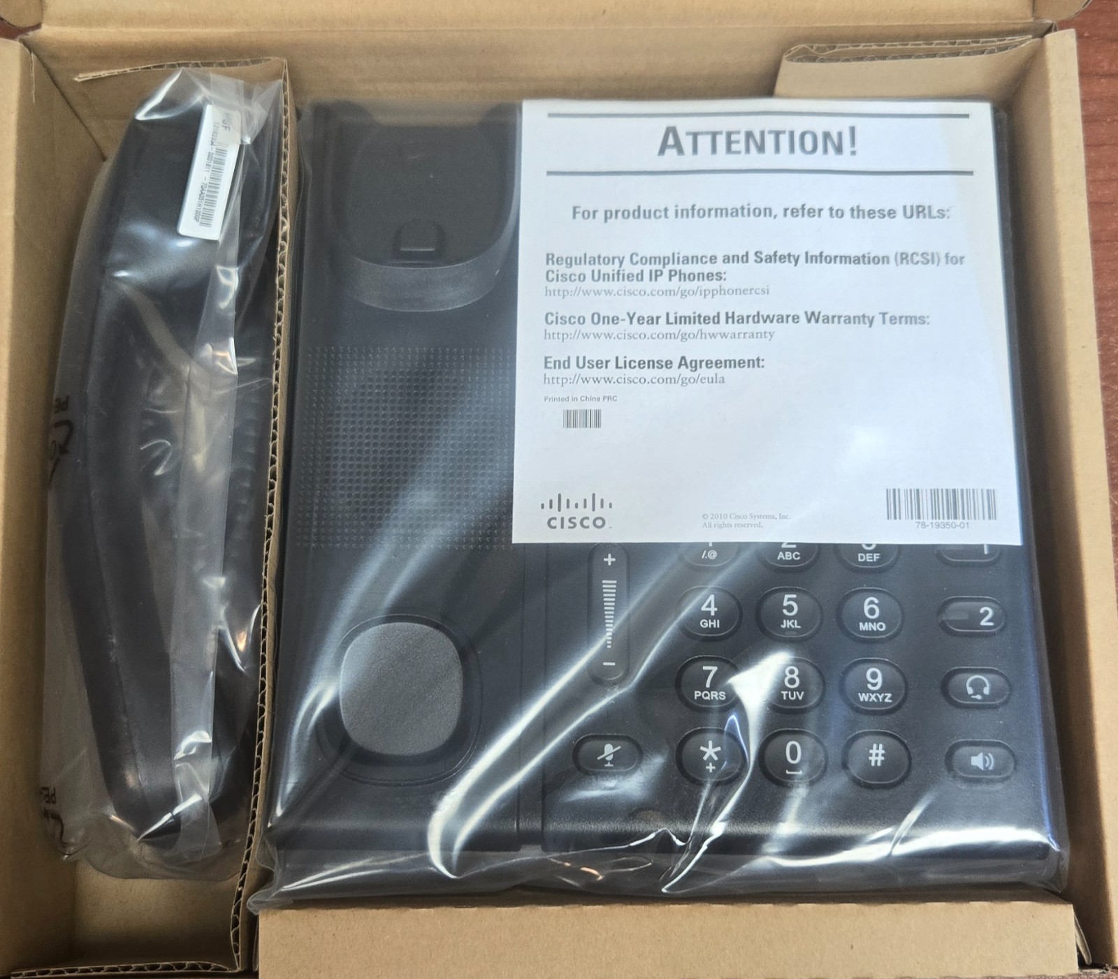 New Cisco 6921 Charcoal w/Standart Headset CP-6921-C-K9