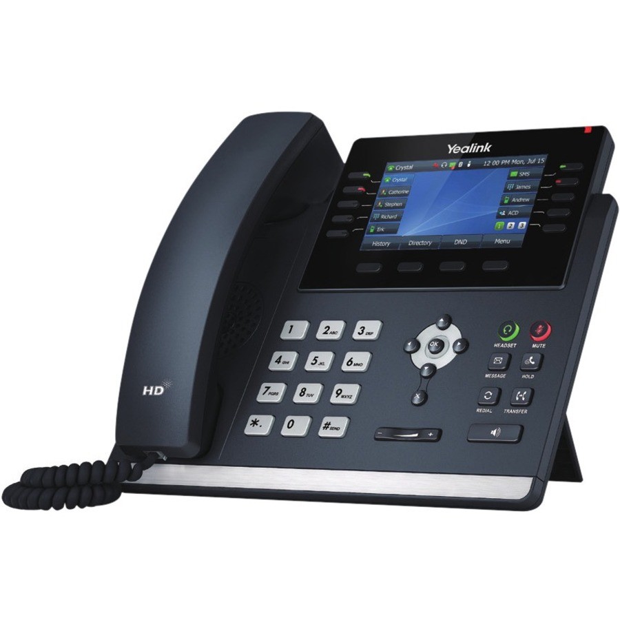 Yealink SIP-T46U IP Phone – Corded – Corded – Wall Mountable – Classic Gray