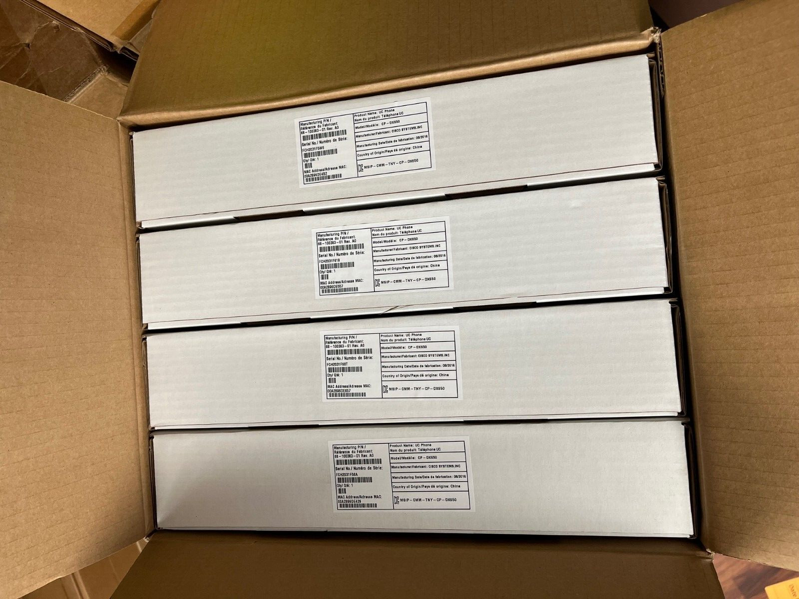 4 Pack Of NEW Cisco Collaboration Experience LCD Video Phones CP-DX650-K9