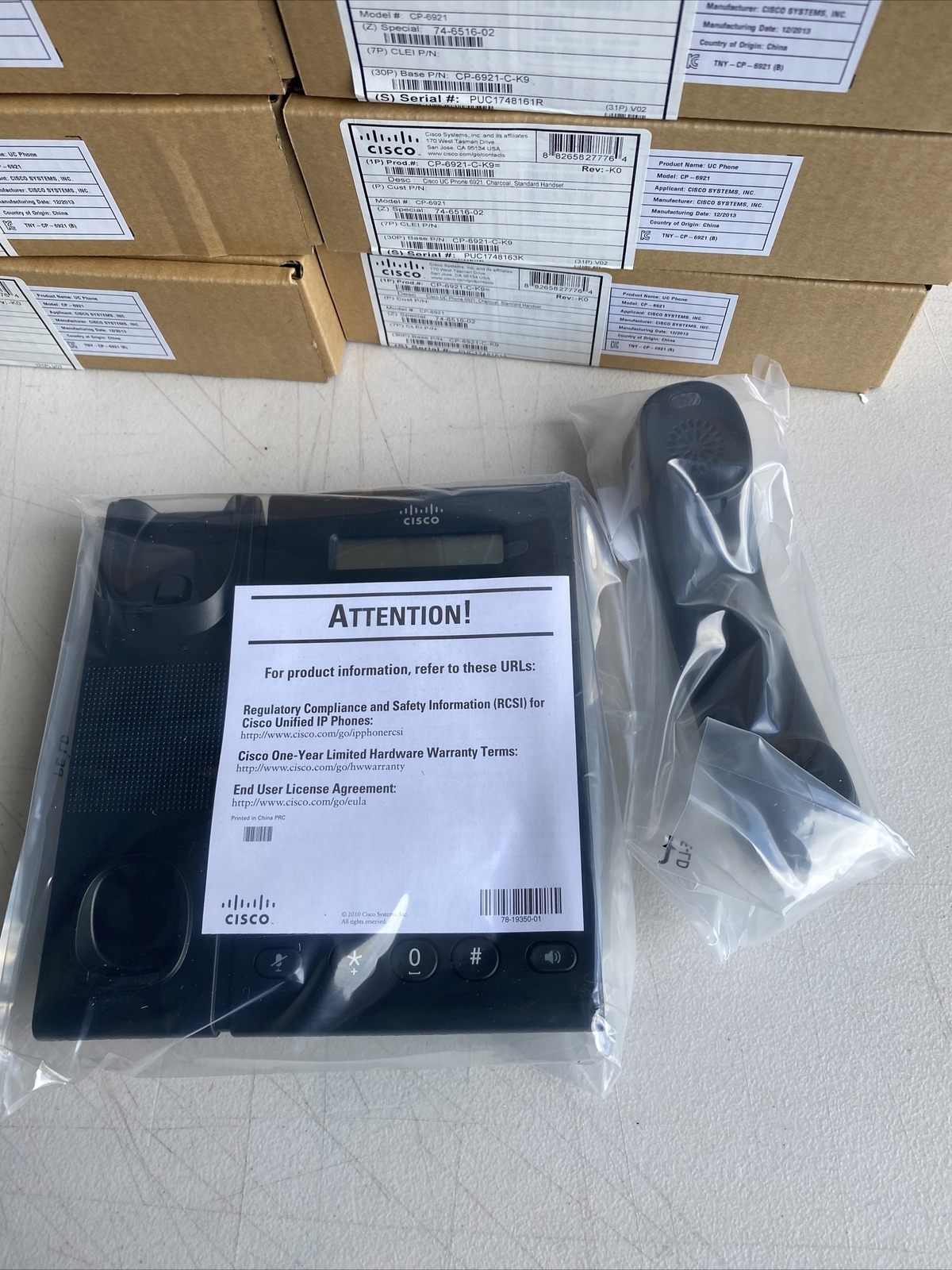 Lot Of 8 Cisco 6921(CP6921CK9) Wired IP Phone – Black No power Supply
