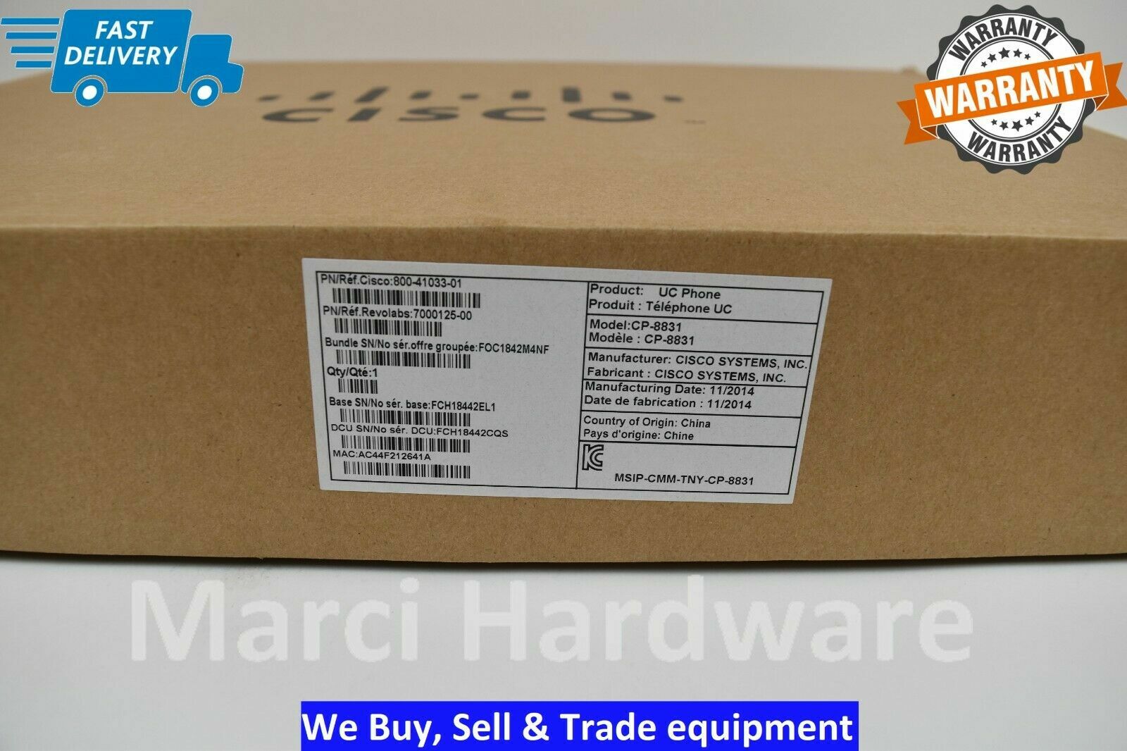 lot of 10 New Cisco CP-8831-K9 CP-8831-K9= cisco 8831 Base and Control unit