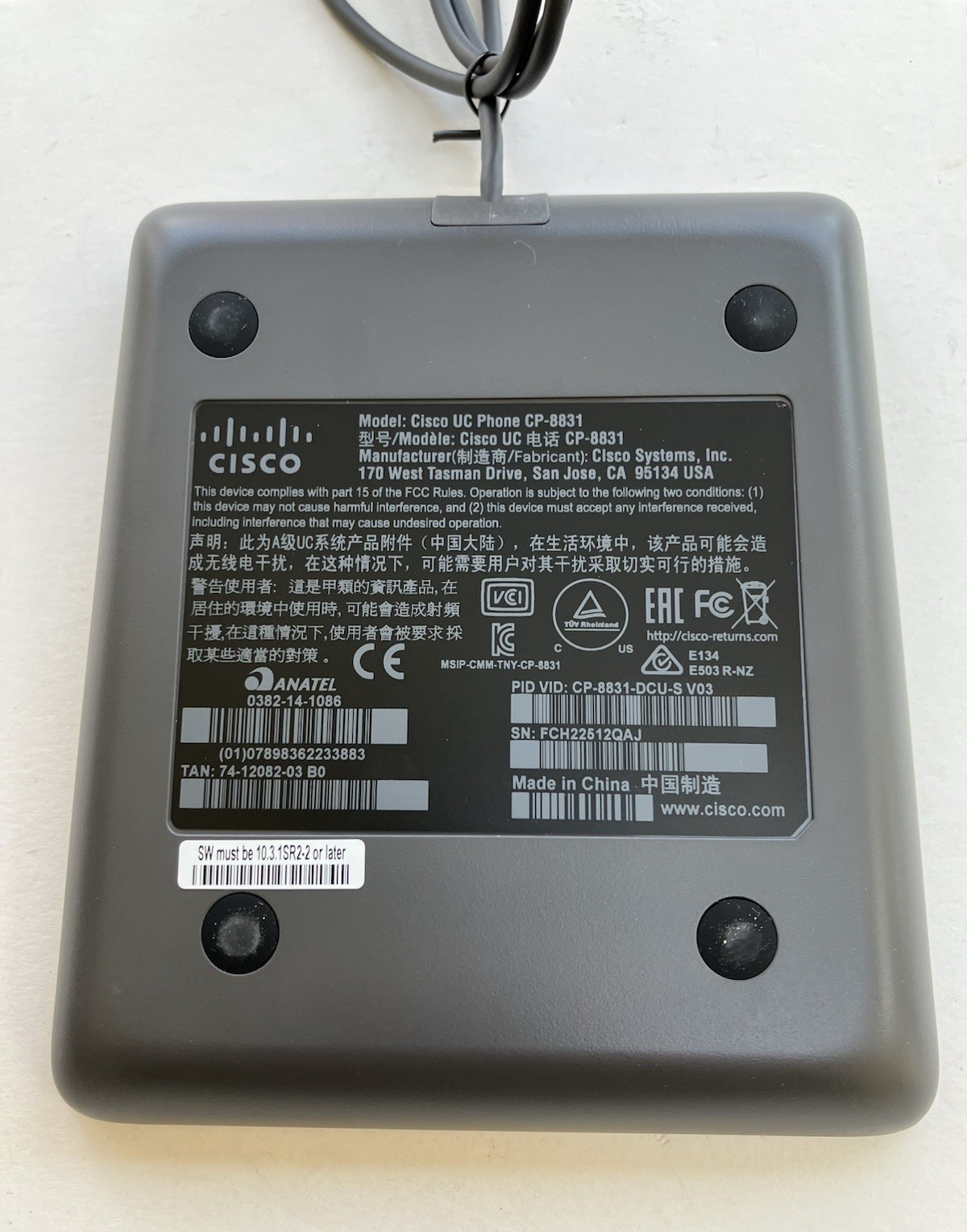 Cisco CP-8831-K9 Unified IP Conference Phone Base and Control Unit