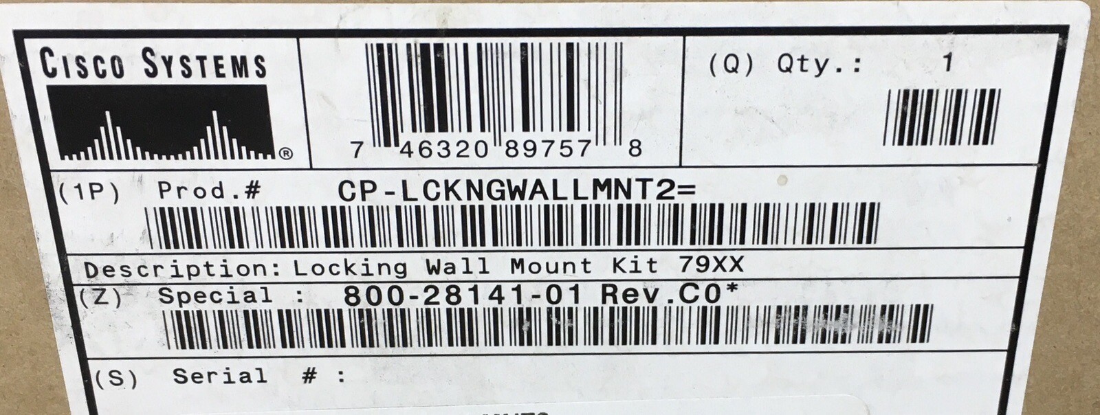 NEW Cisco CP-LCKNGWALLMNT2 Universal Locking Wall Mount Kit For 7900 Phones