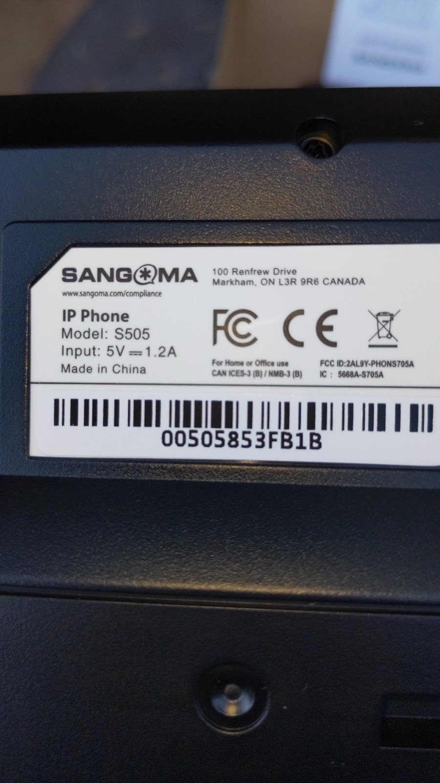 Sangoma S505 Gigabit IP Phone (PHON-S505)