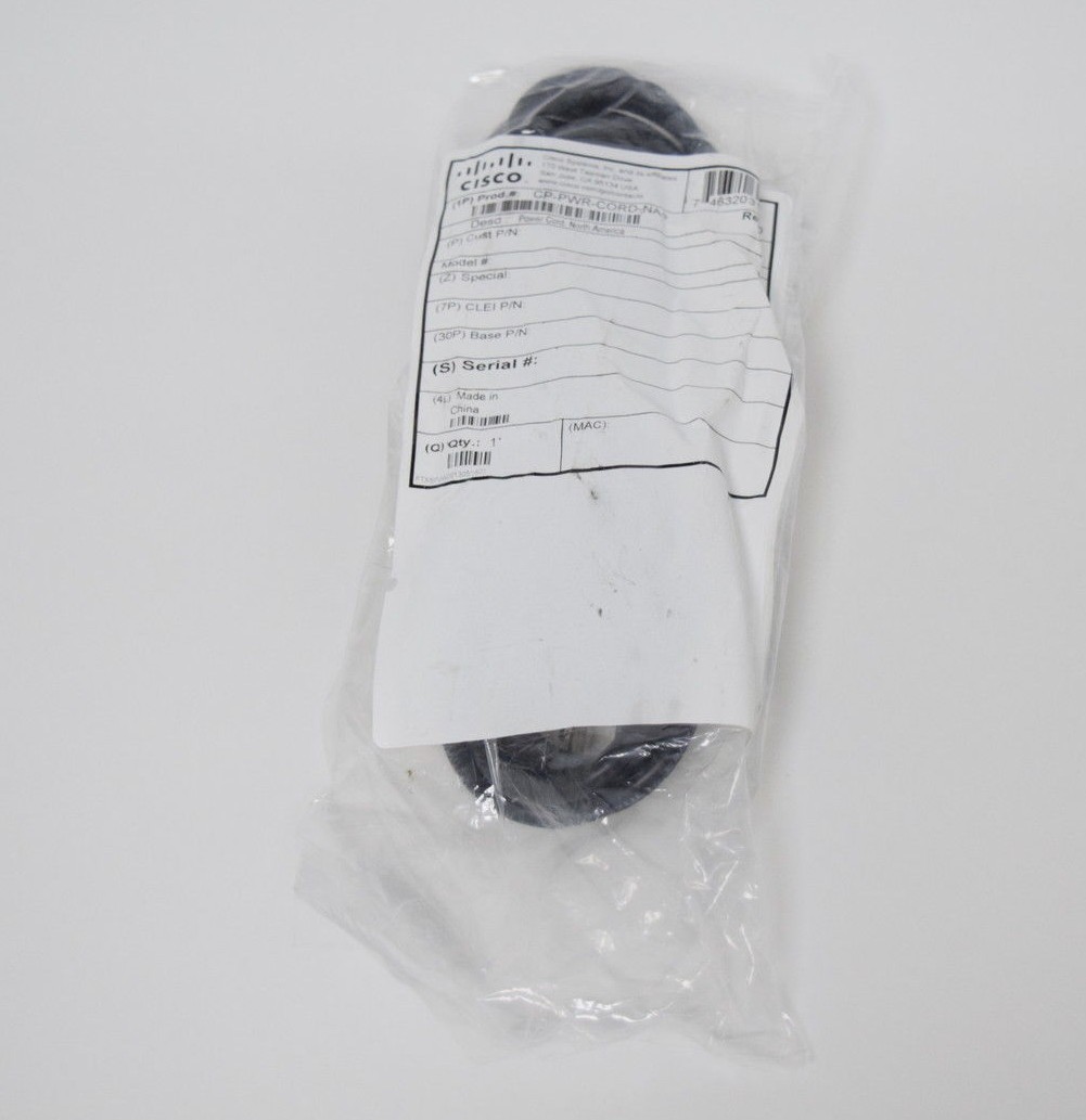 Cisco CP-PWR-CORD-NA Power Cord Standard Computer Monitor Printer AC Adapter