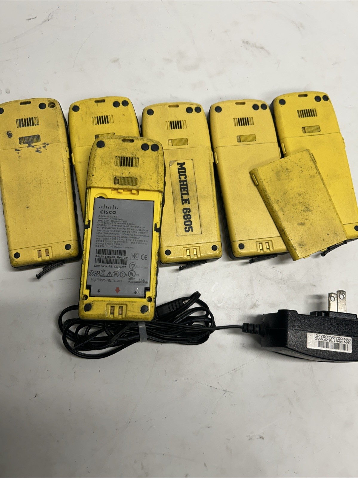 Lot Of 6 Cisco CP-7925G-EX-K9/74-7642-01 With 1 Charger X-165