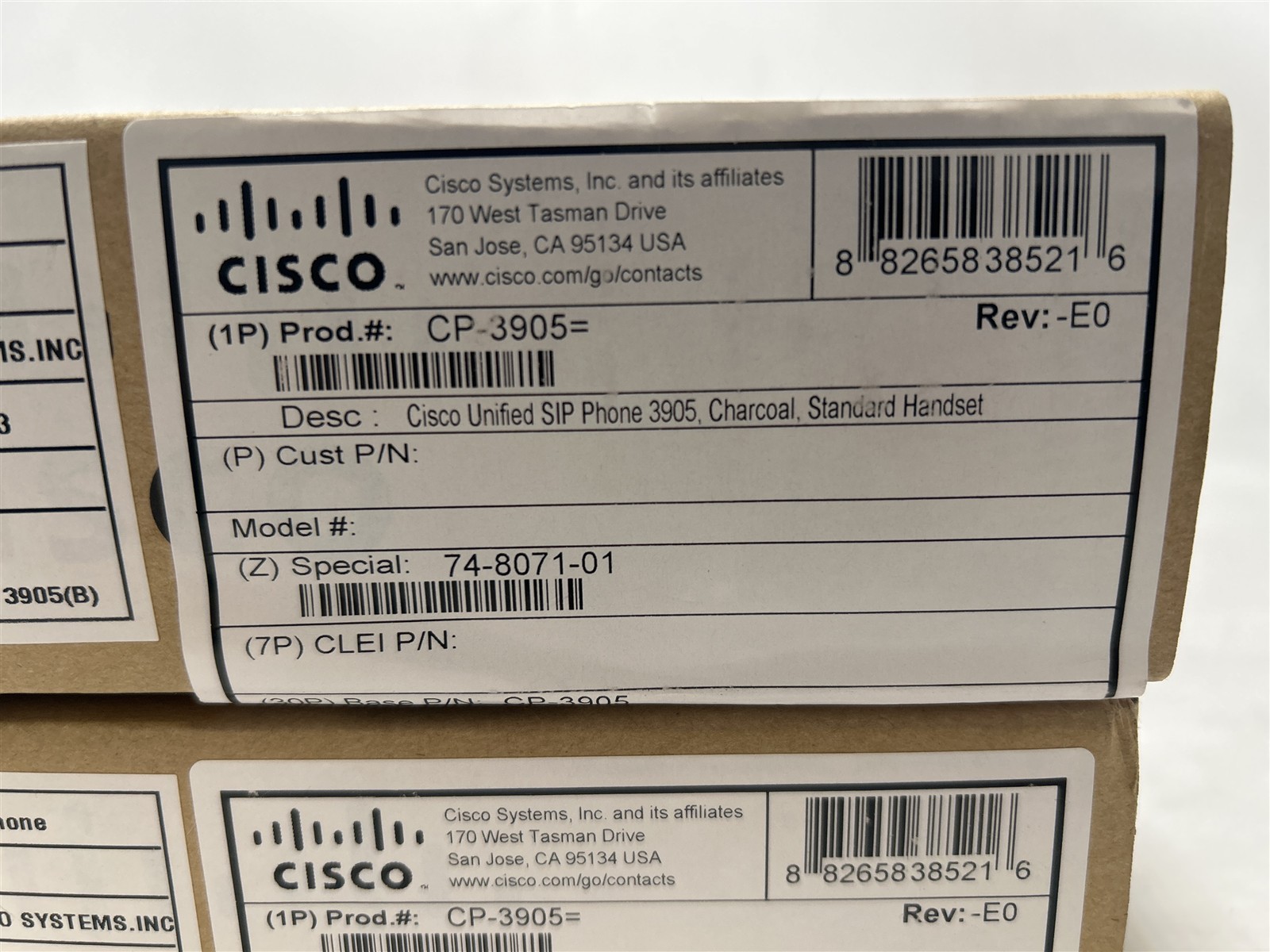 LOT of 2 Cisco CP-3905 Unified SIP Phone 3905 Charcoal Standard Handset