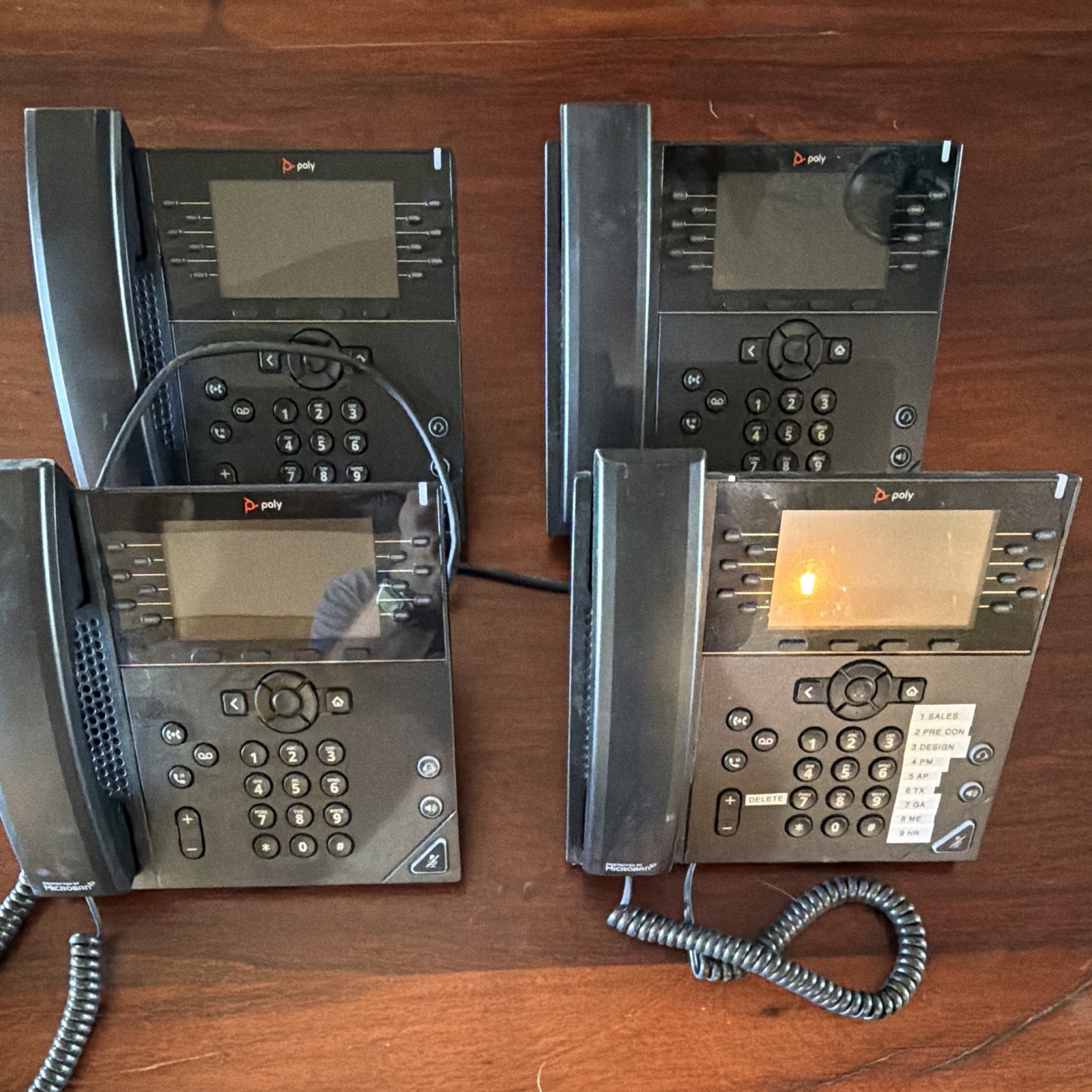 Poly VVX 450 IP Phone Lot of 4 Black 12-Line PoE Speakerphone 82M89AA
