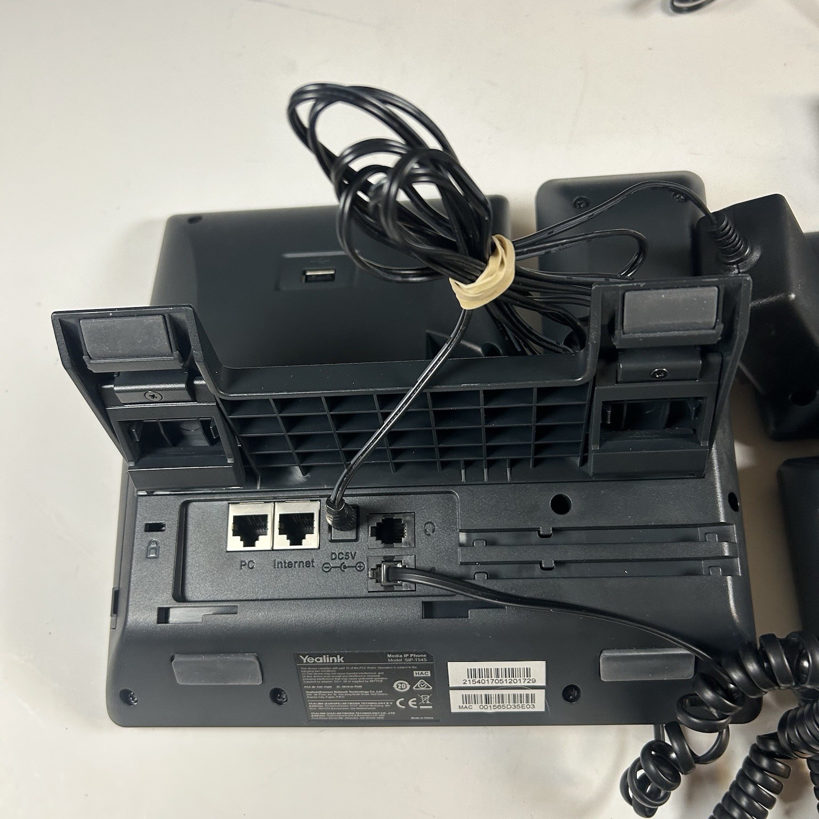 2x Yealink SIP-T54S 16 Line VoIP IP Media Phones Color LCD BT USB |Cables *Stand