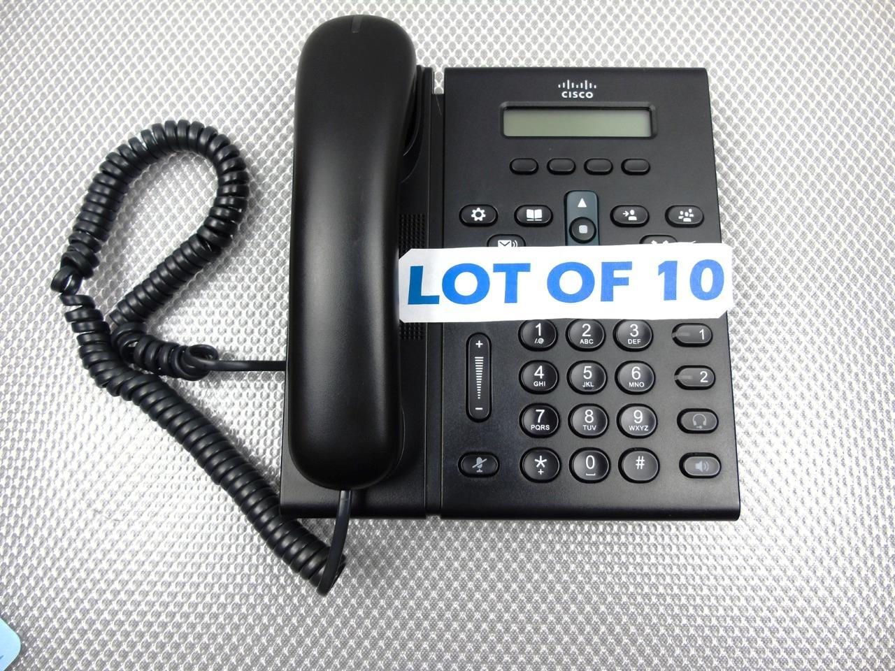 Lot of 10 – Cisco IP Phone CP-6921 CP-6921-C-K9 VOIP IP Phone w/ Handsets Black