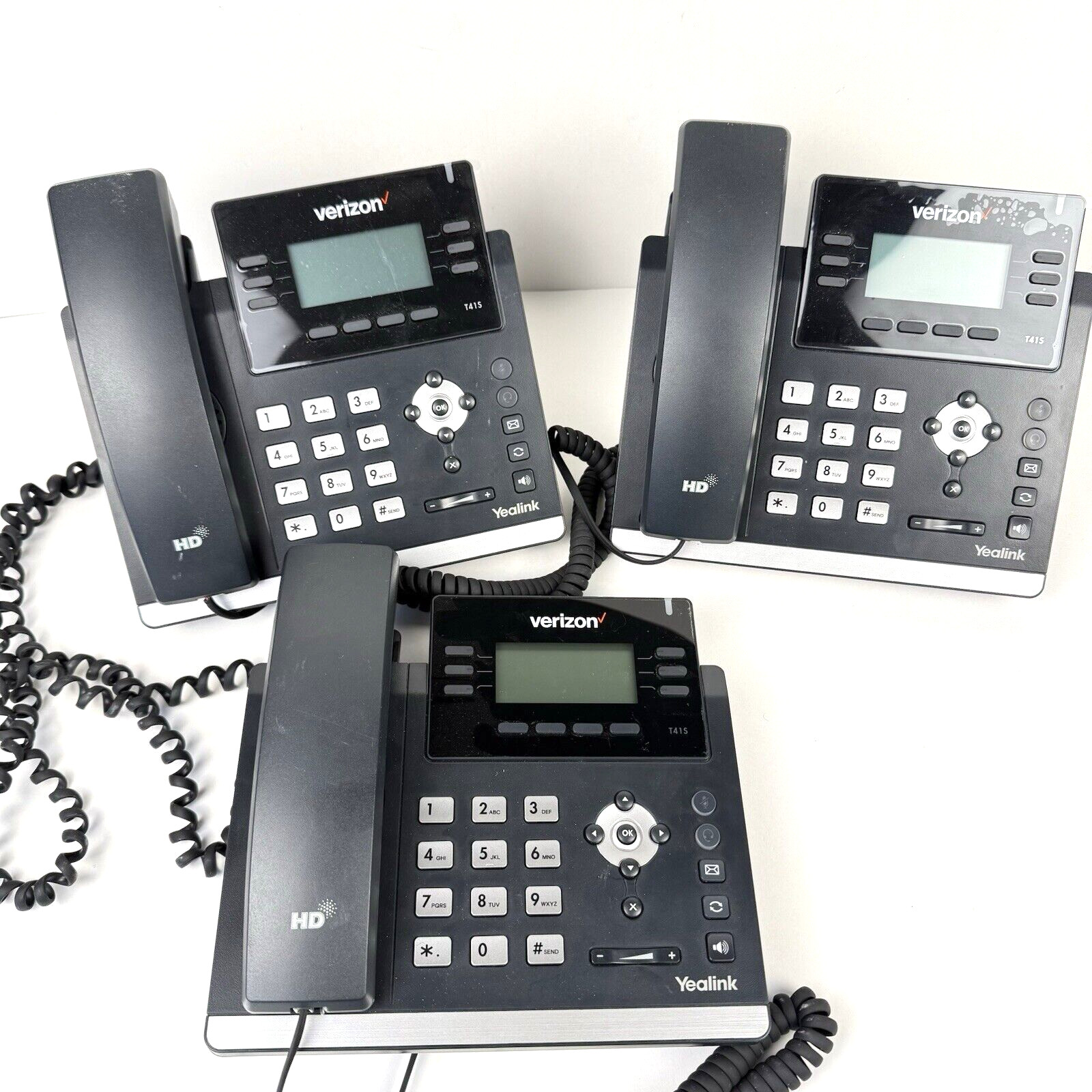 Yealink SIP-T41S POE IP Phone Set Lot of 3 Tested Working Verizon Work Office