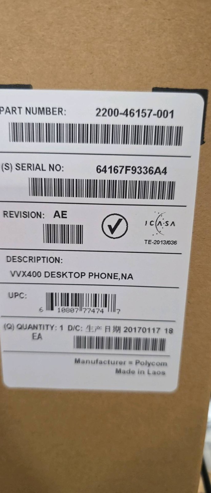 Polycom VVX 400 Business Media Phone