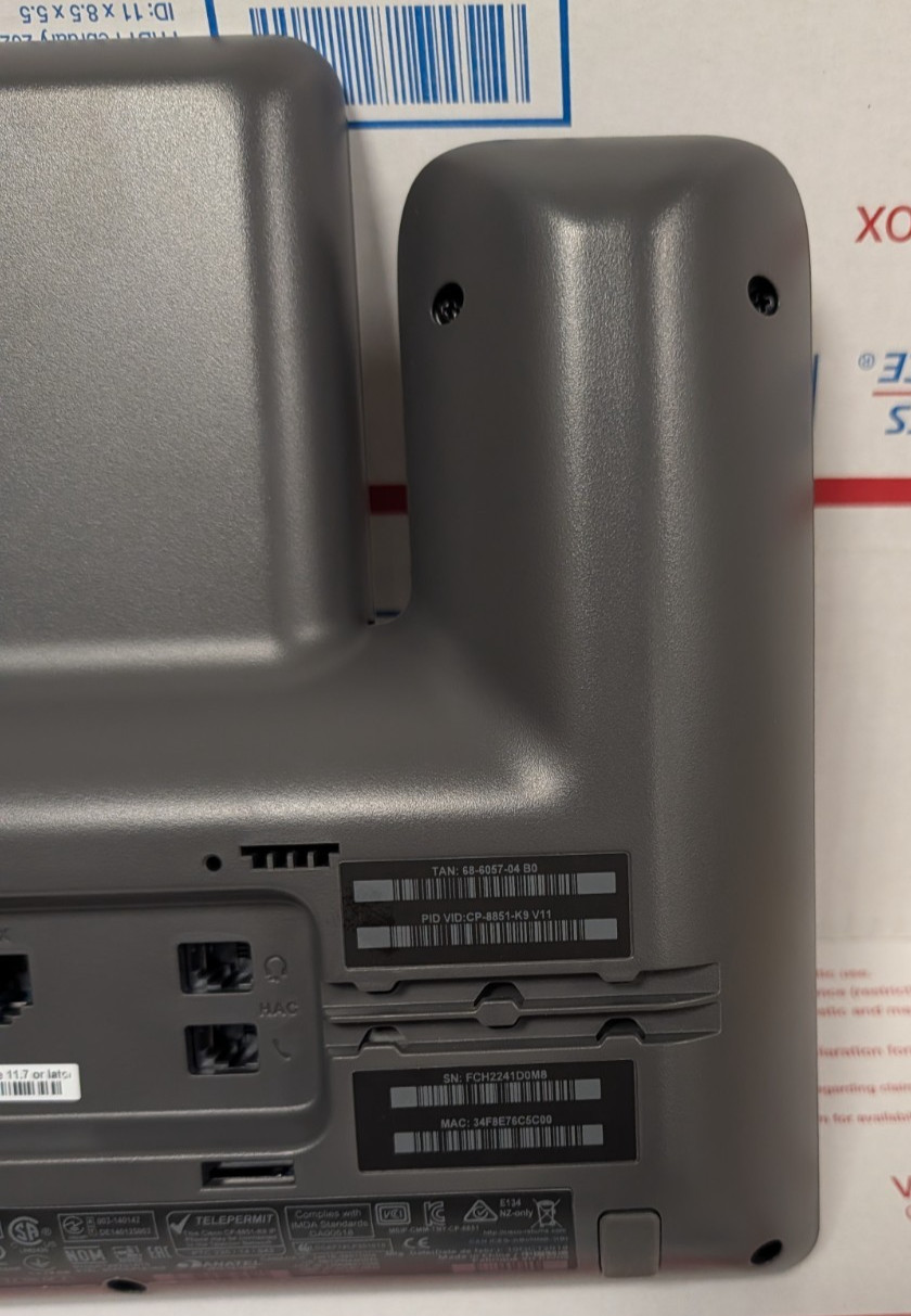 (OPEN BOX!) Cisco CP-8851-K9 IP Phone (MISSING HANDSET & CORD)