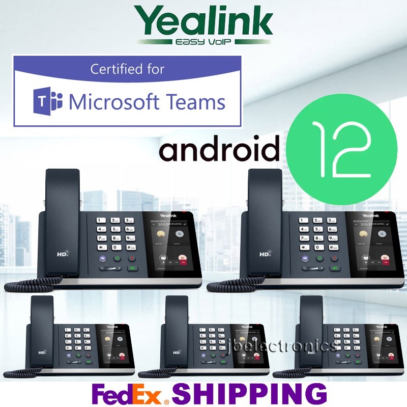 YEALINK MP54 MICROSOFT TEAMS 4″ TOUCH SCREEN VOIP SIP IP PoE 5 PHONES