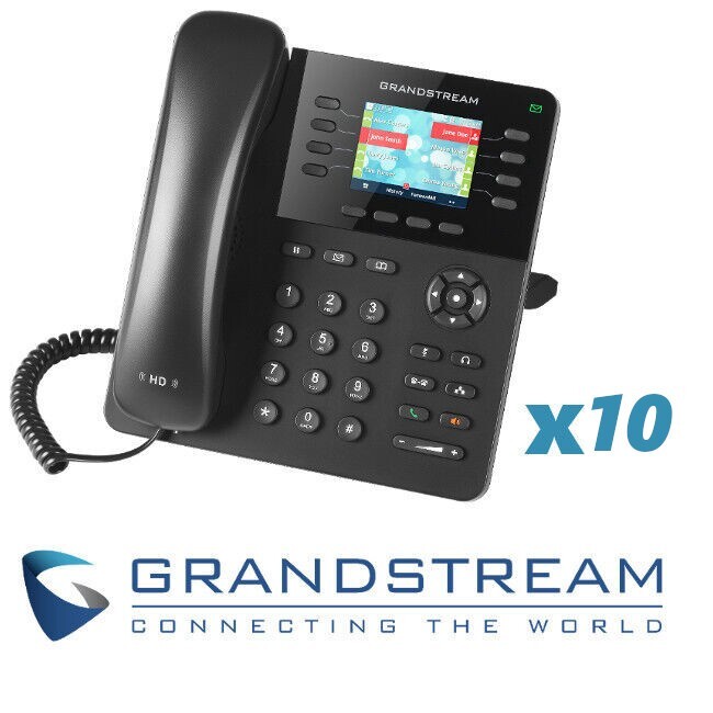 10 Grandstream GXP2135 IP 8 Line 4 SIP Gigabit Enterprise HD Phone Bundle Lot