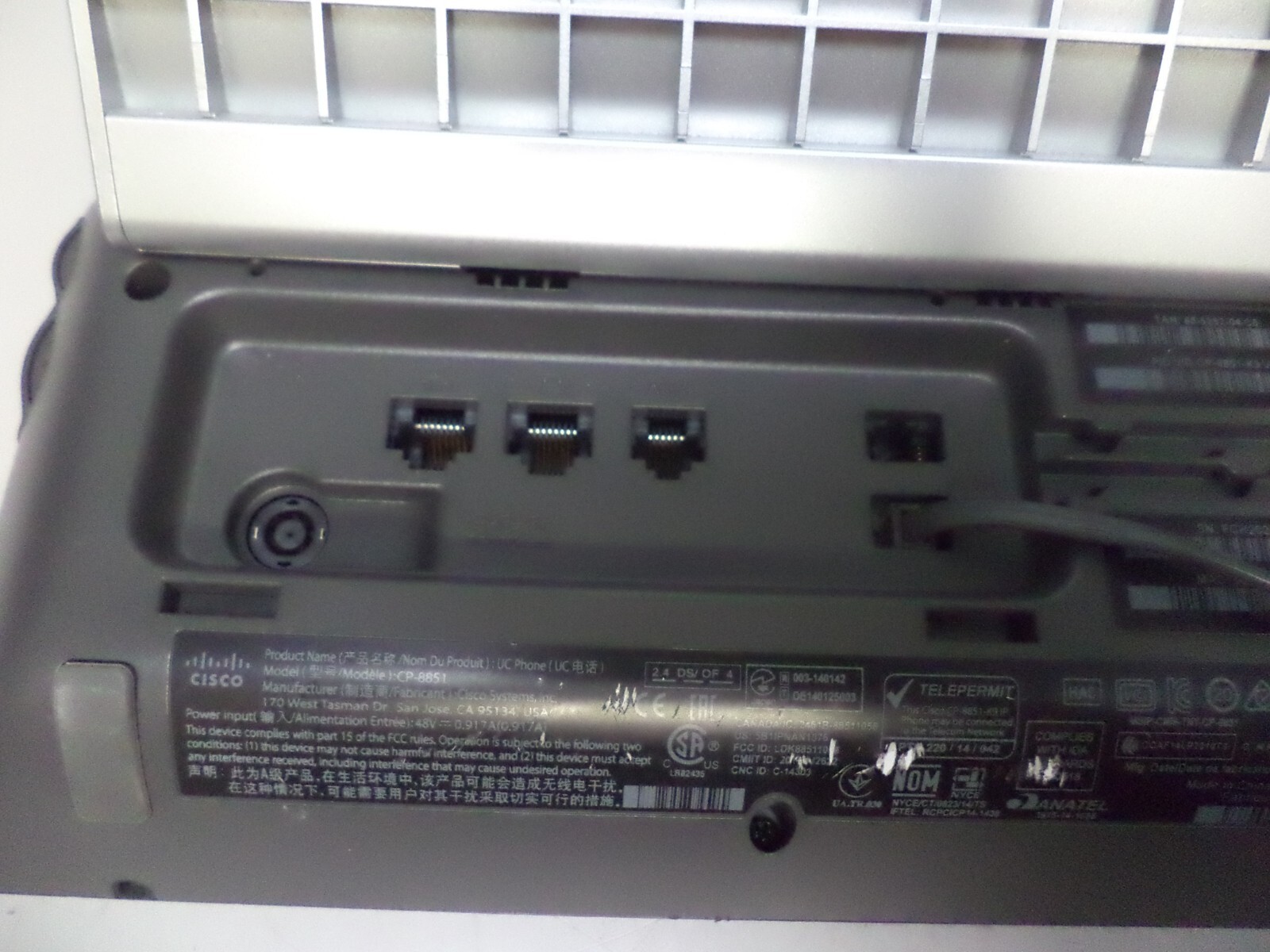 Cisco CP-8851-K9 IP VoIP Business Phone w/ Stand + Handset