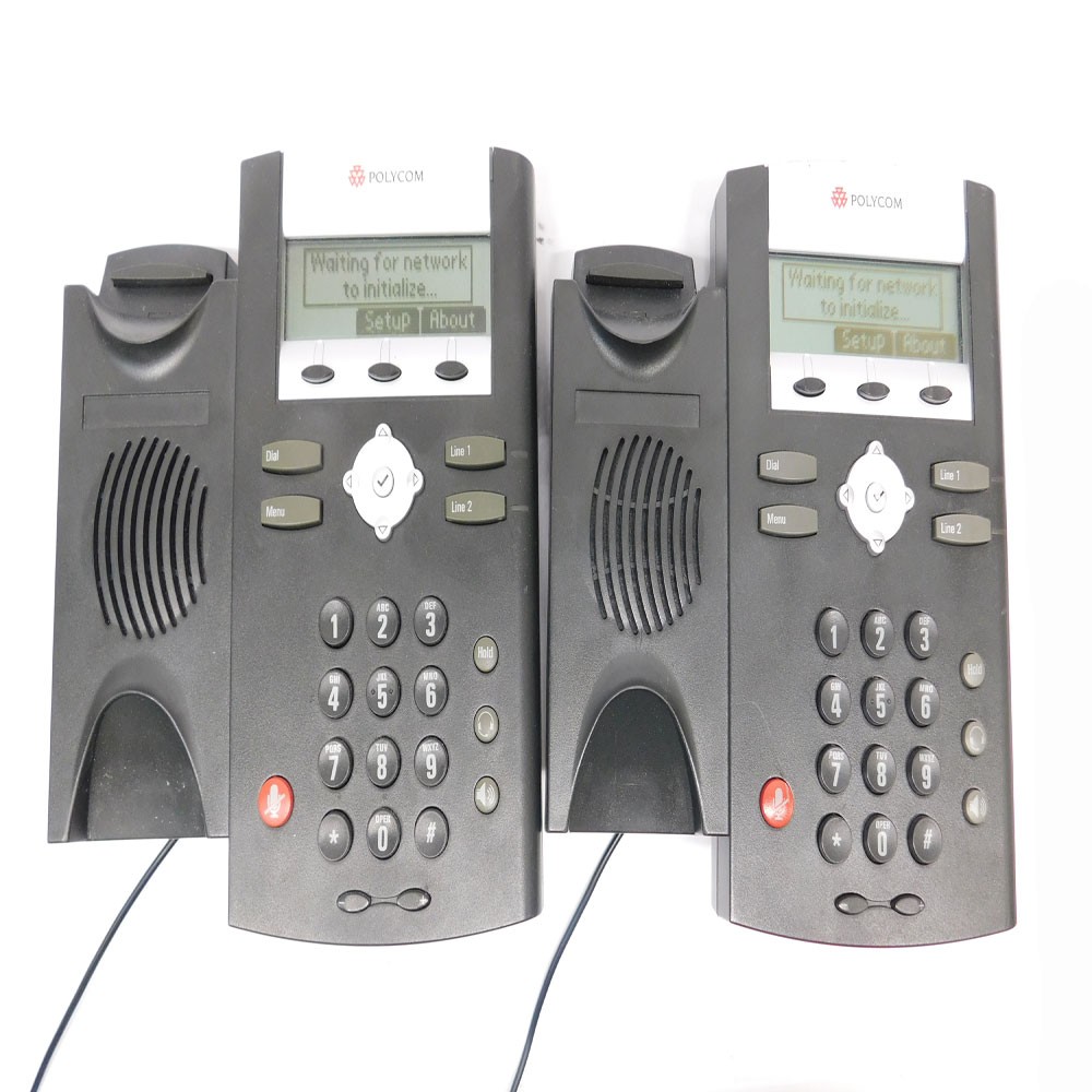 (Lot of 2) Polycom IP331 HD Voice Soundpoint Business Telephone w/Power Adapters